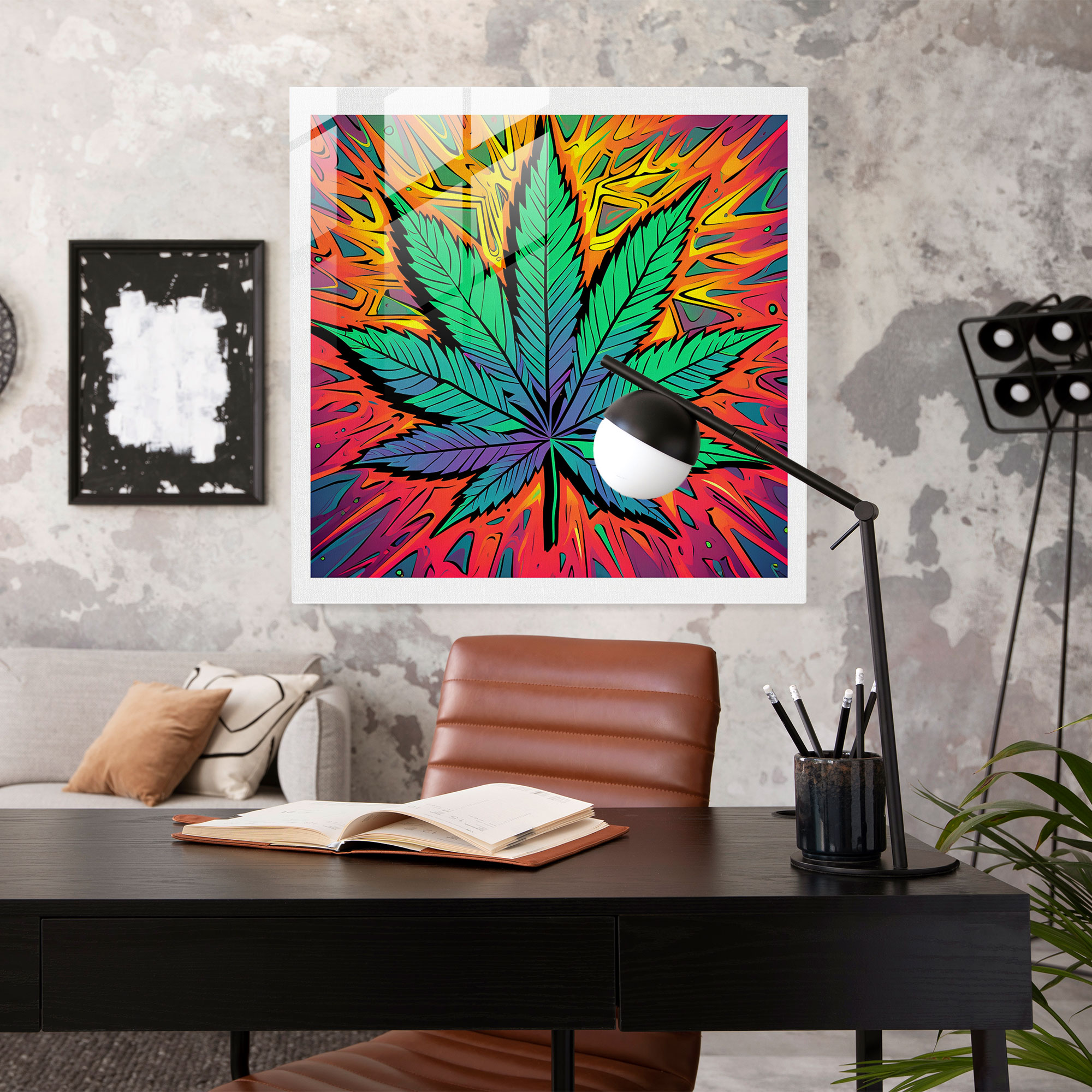 Pop Weed Cam Tablo - Weed Cam Duvar Sanatı Cesur Baskı