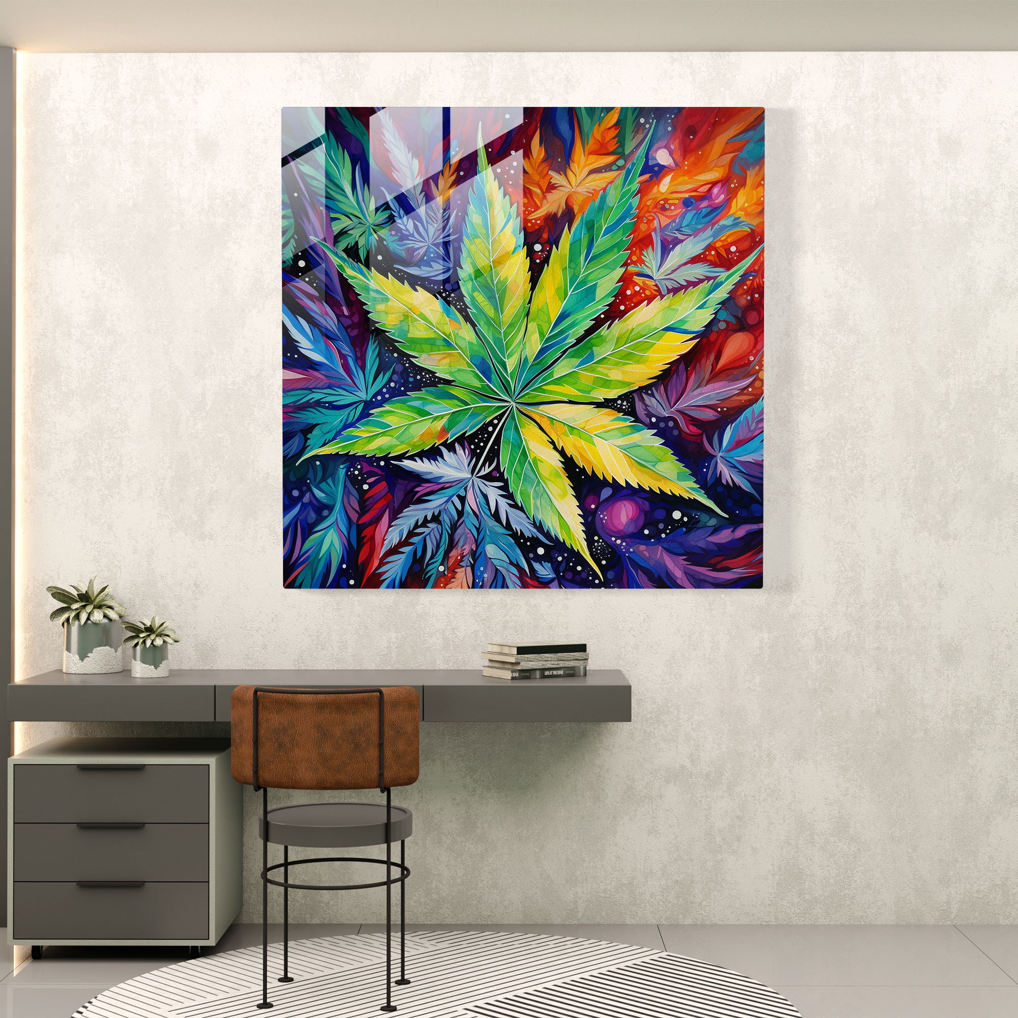 Weed Dreams Glass Print - Weed, Wall Decoration, Home Decoration, Glass Wall Art