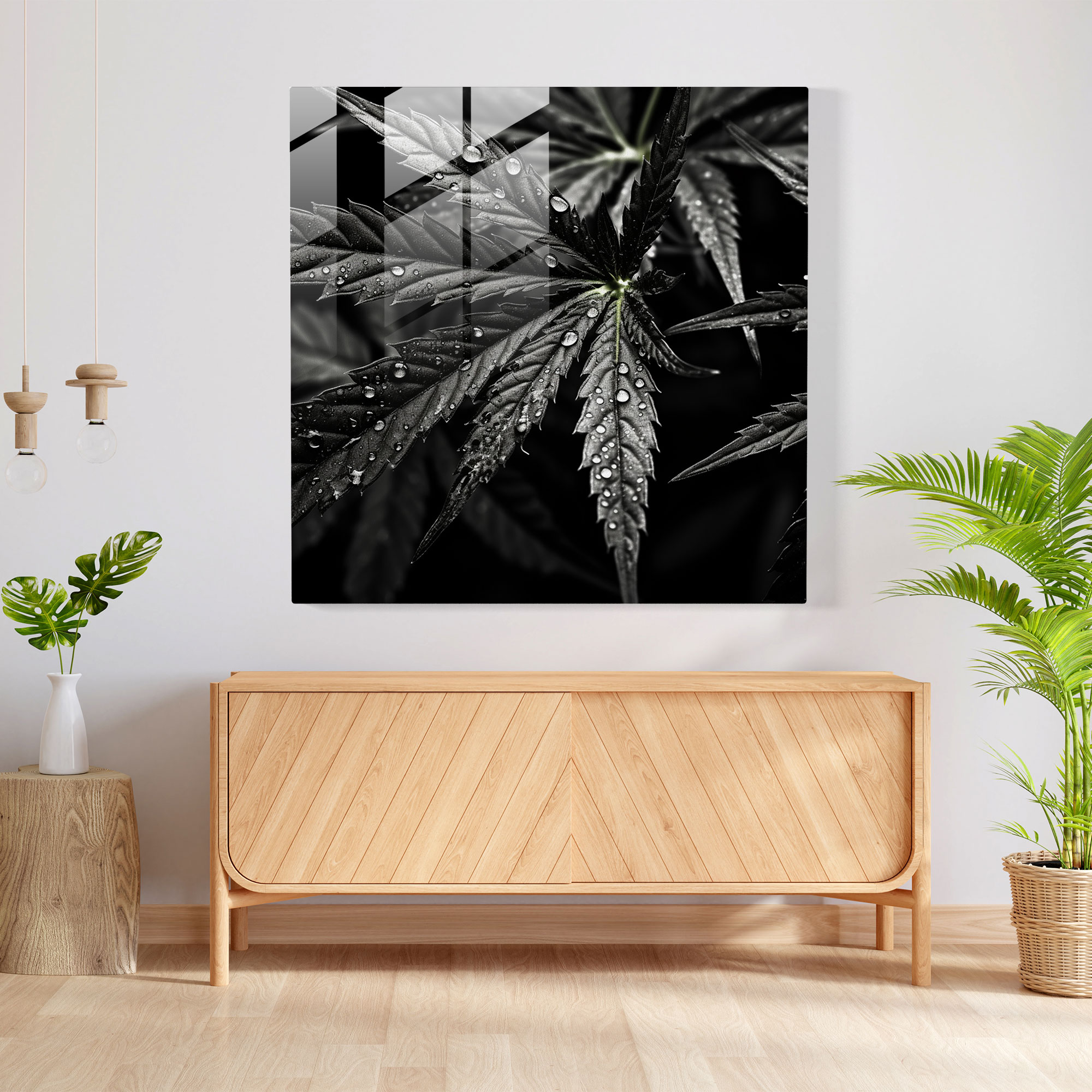 Bitki Zarafeti Cam Tablo - Bitki Modern Sanat Cam Sanatı Minimalist Fotoğrafçılık