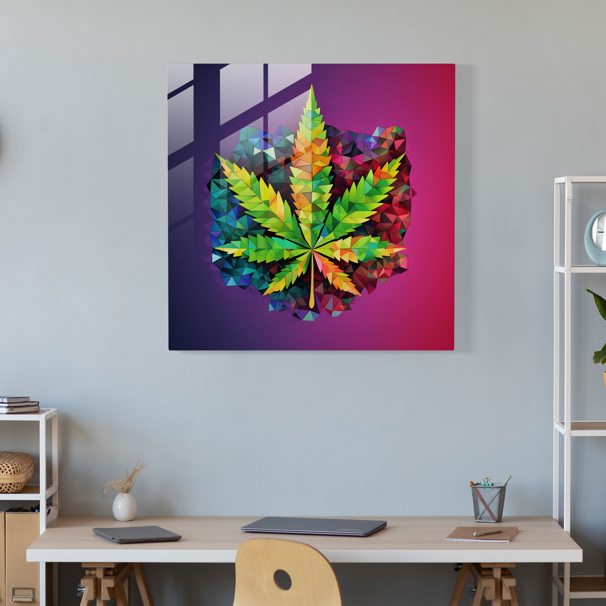 Çimen Mozaik Cam Tablo - Çimen Modern Sanat Renkli Mozaik
