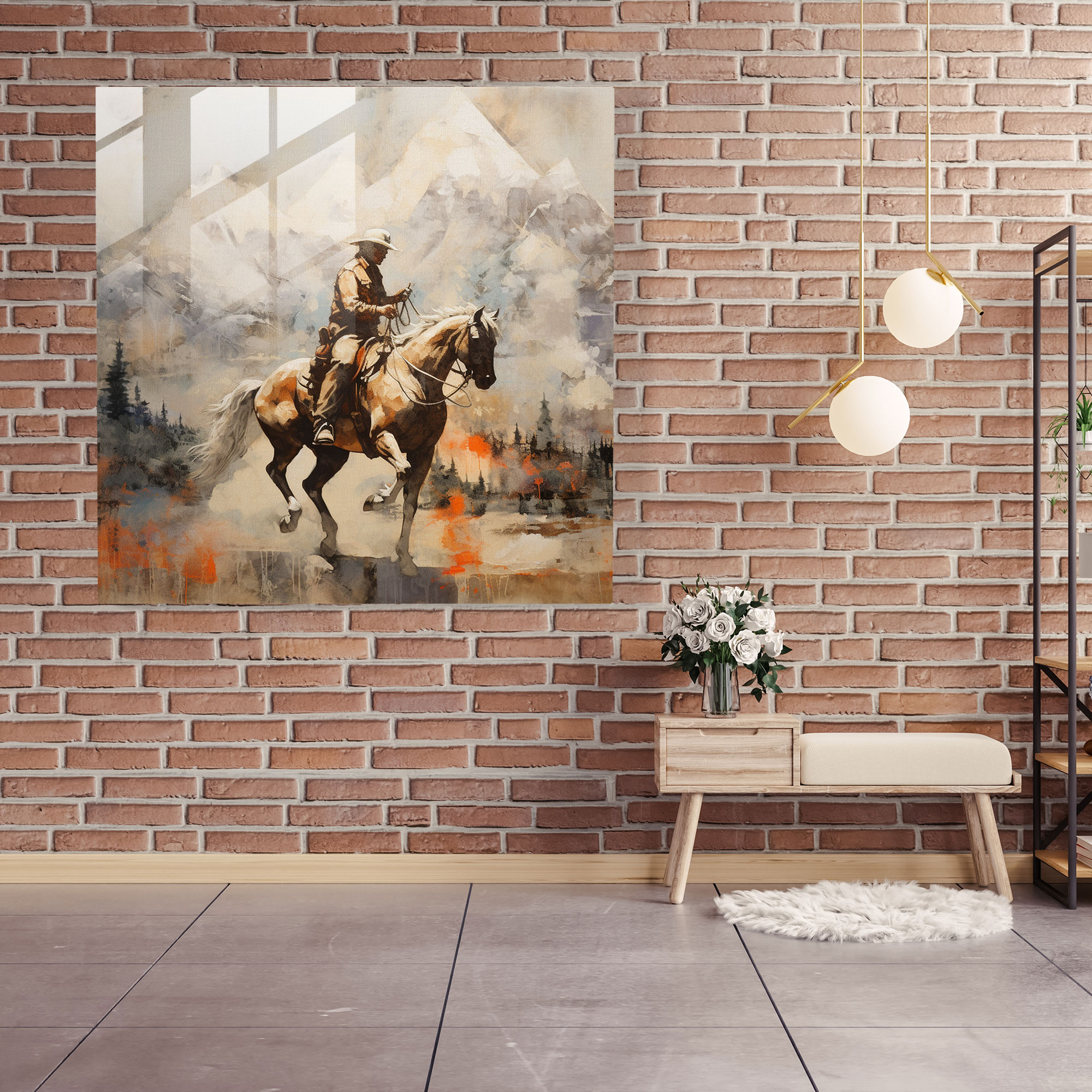 Moderne Glasbild-Dekoration mit künstlerischem Flair