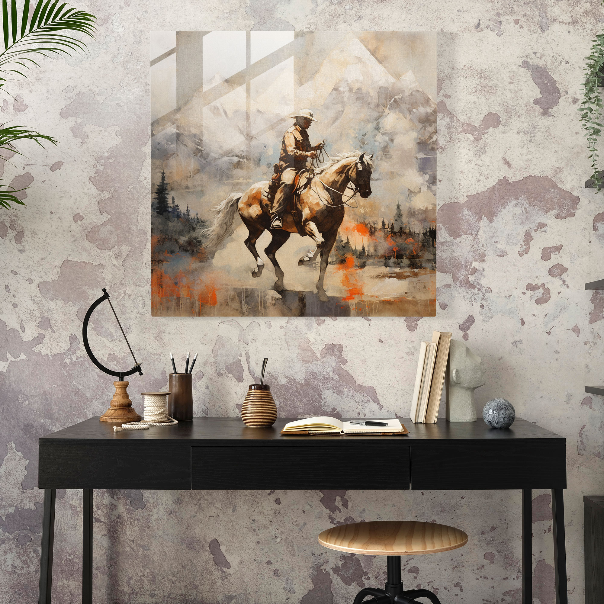 Moderne Glasbild-Dekoration mit künstlerischem Flair