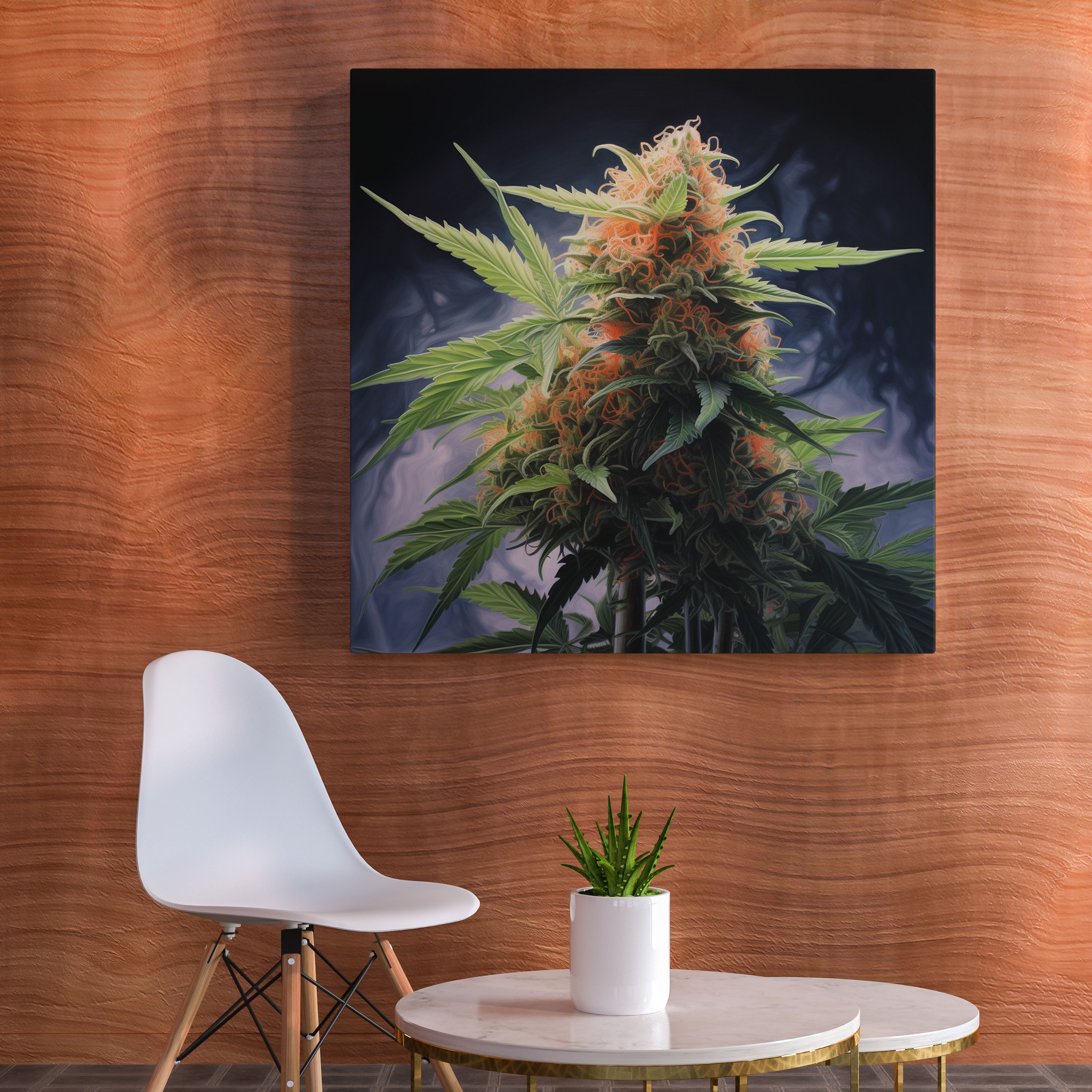 Weed Canvas Print - Realistic Marijuana Bud Wall Art - Weed, Canvas Print, Close-Up Portrait, Marijuana Bud