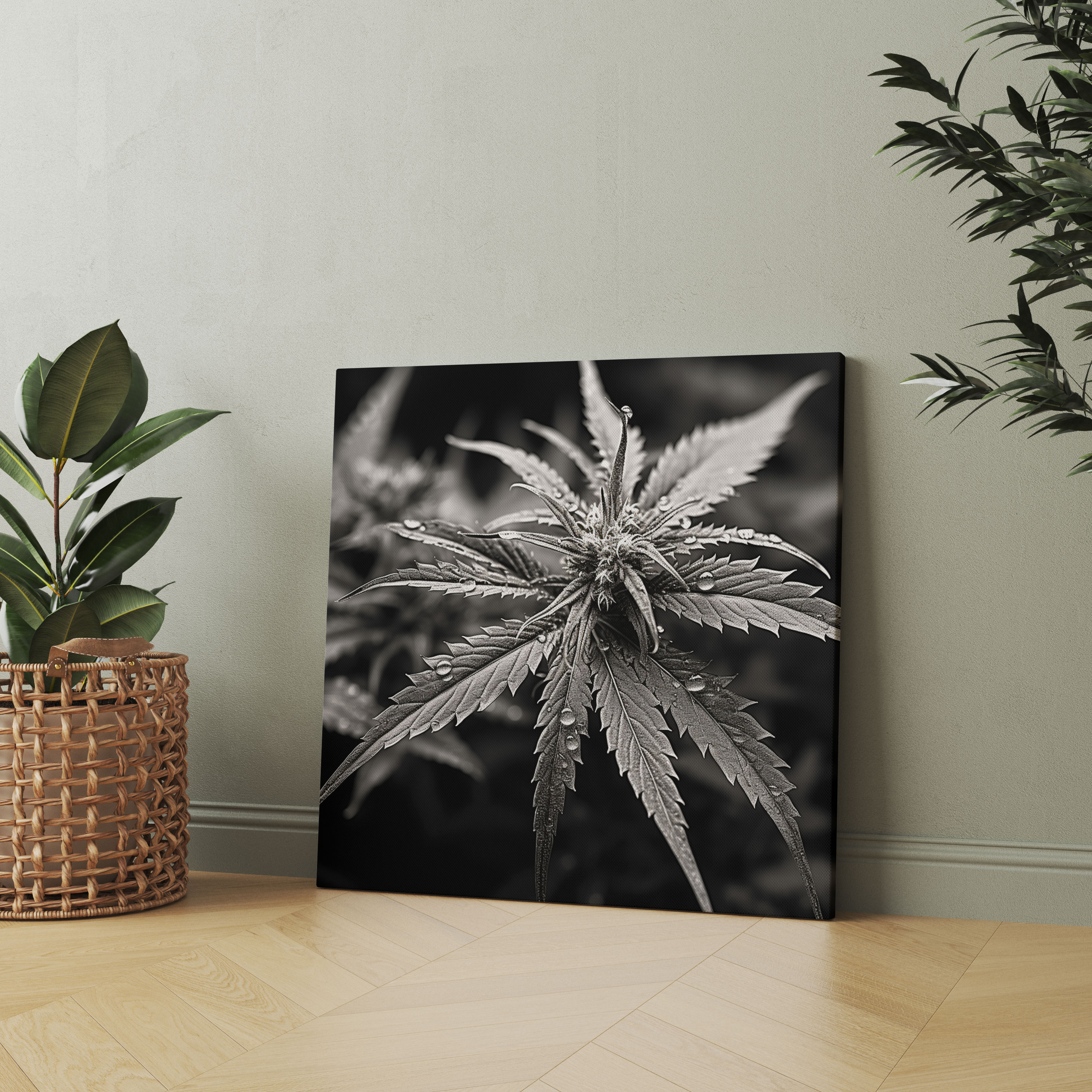 Weed Botanical Canvas Print - Weed, Black And White, Canvas Print, Wall Art
