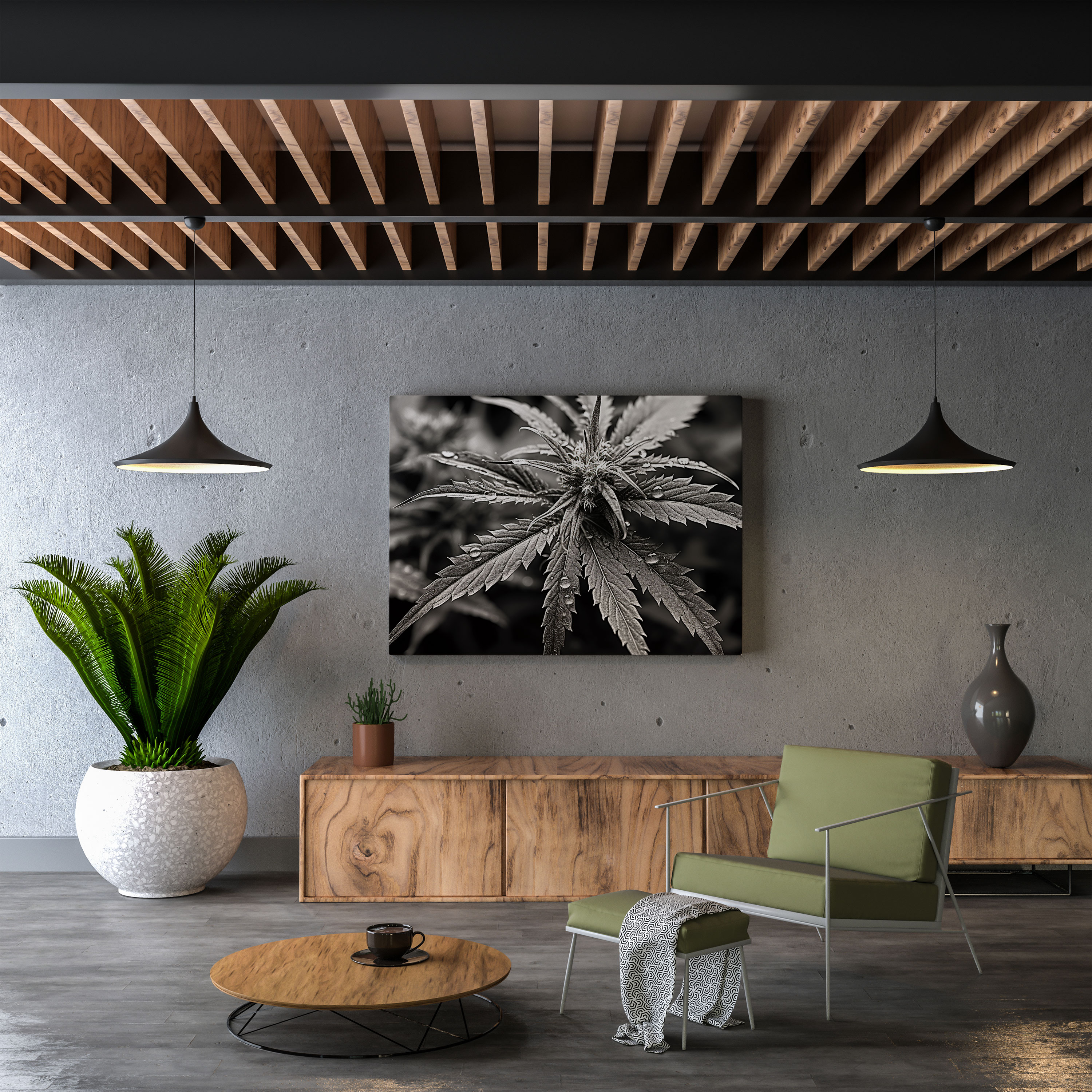 Weed Botanical Canvas Print - Weed, Black And White, Canvas Print, Wall Art