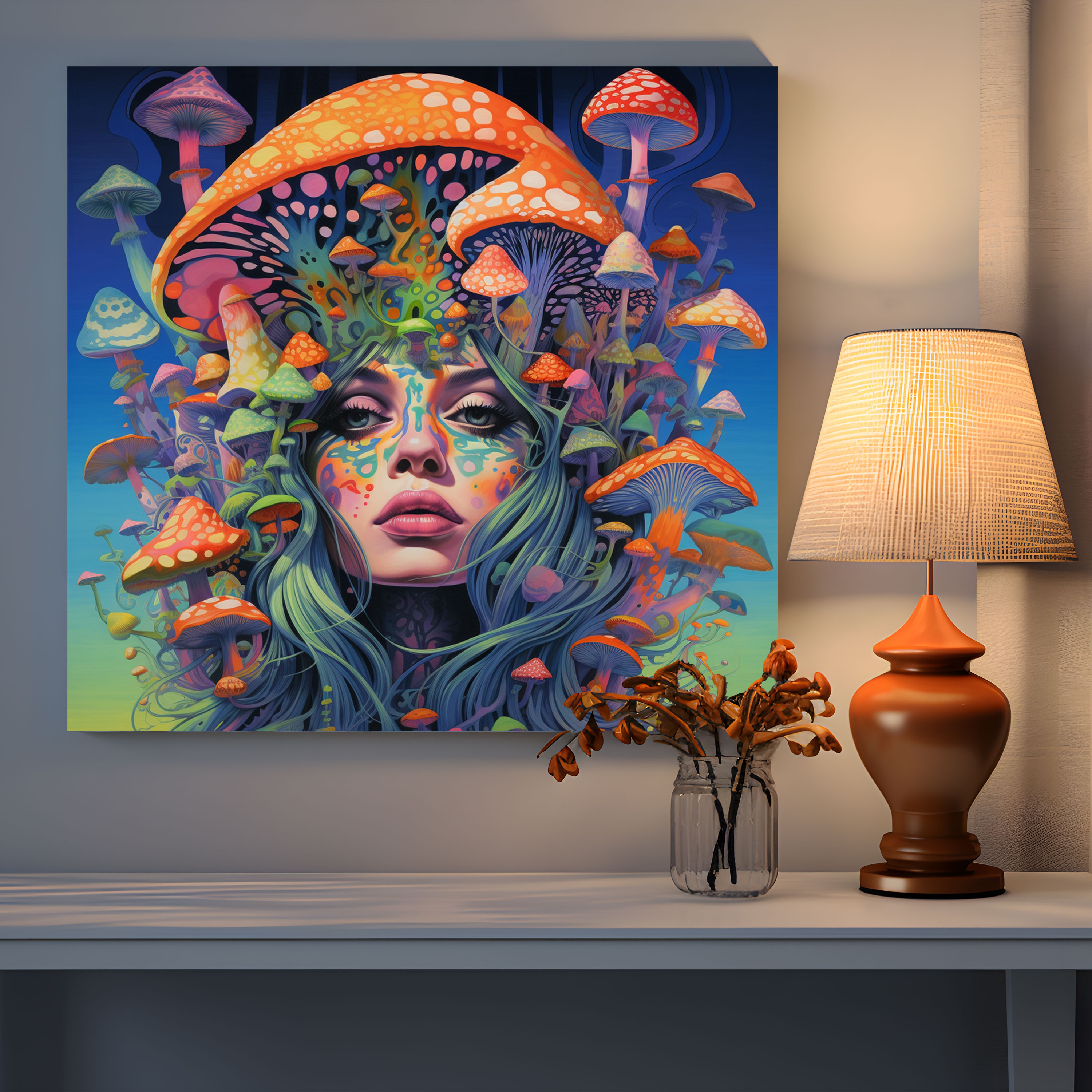 Psychedelic Weed Wall Art - Weed, Wall Decoration, Mesmerizing, Trippy