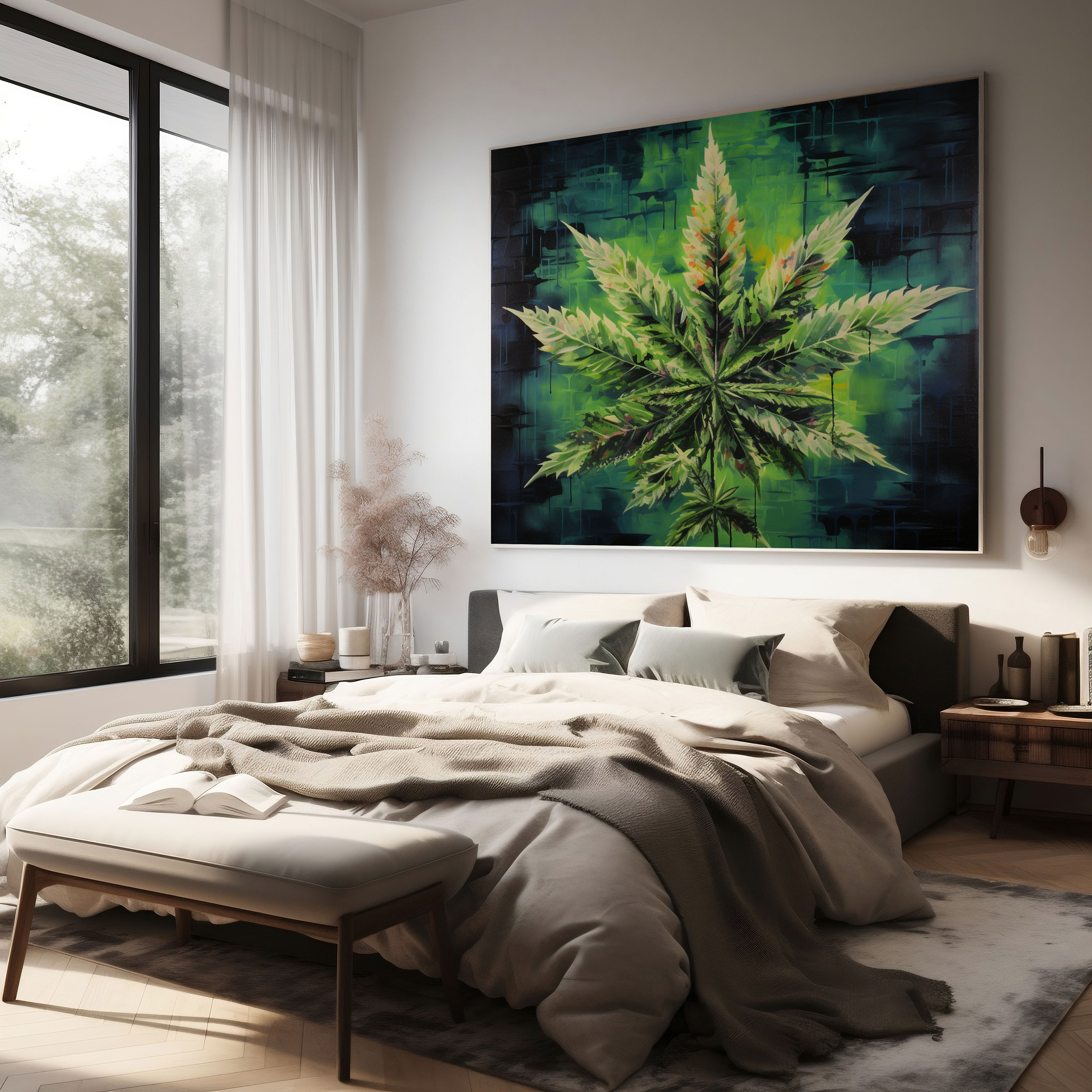 Contemporary Weed Wall Art - Weed, Contemporary Art, Home Decoration, Weed