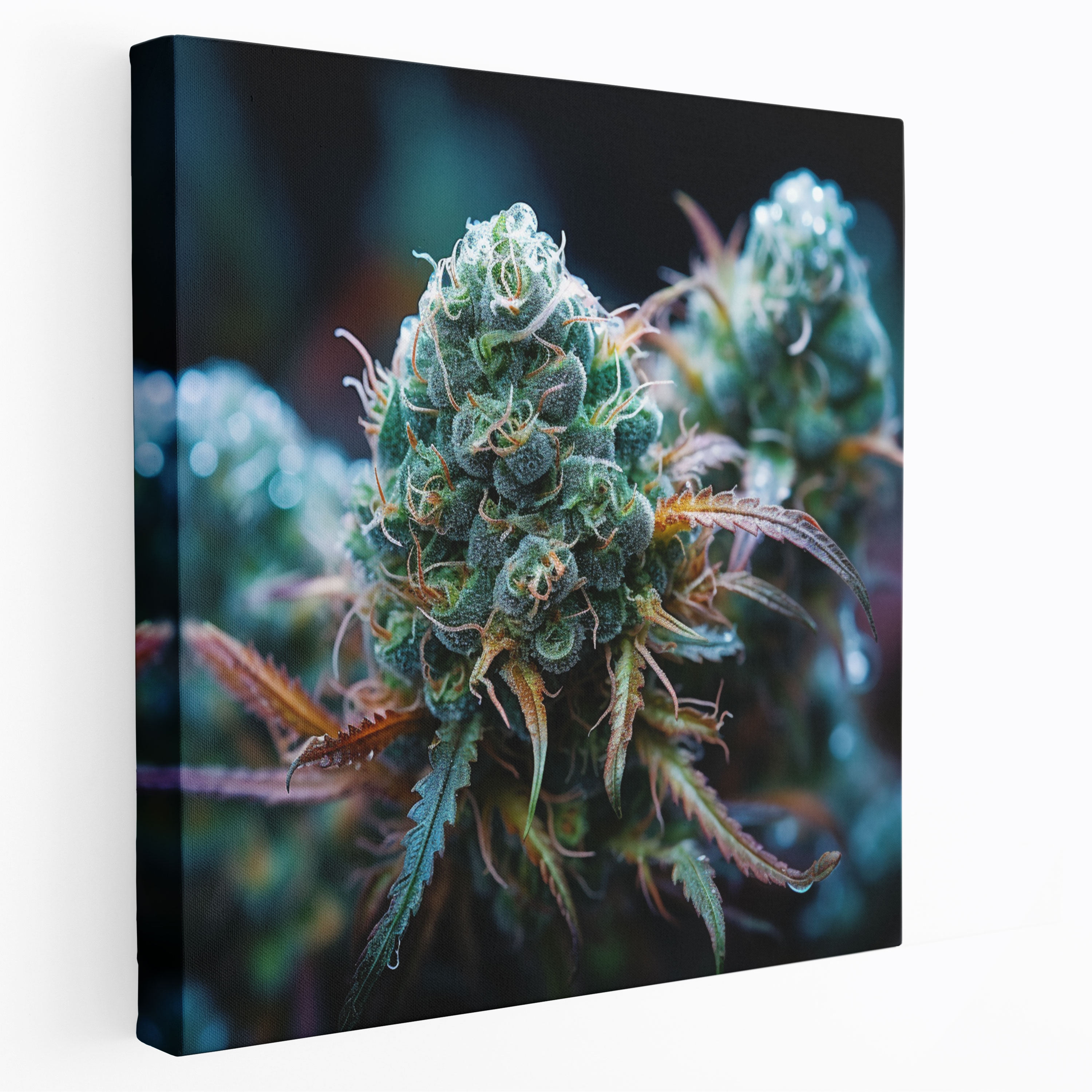 Weed Canvas Print - Mesmerizing Crystallized Buds - Weed, Weed Canvas Print, Wall Decoration, Crystallized Marijuana Buds