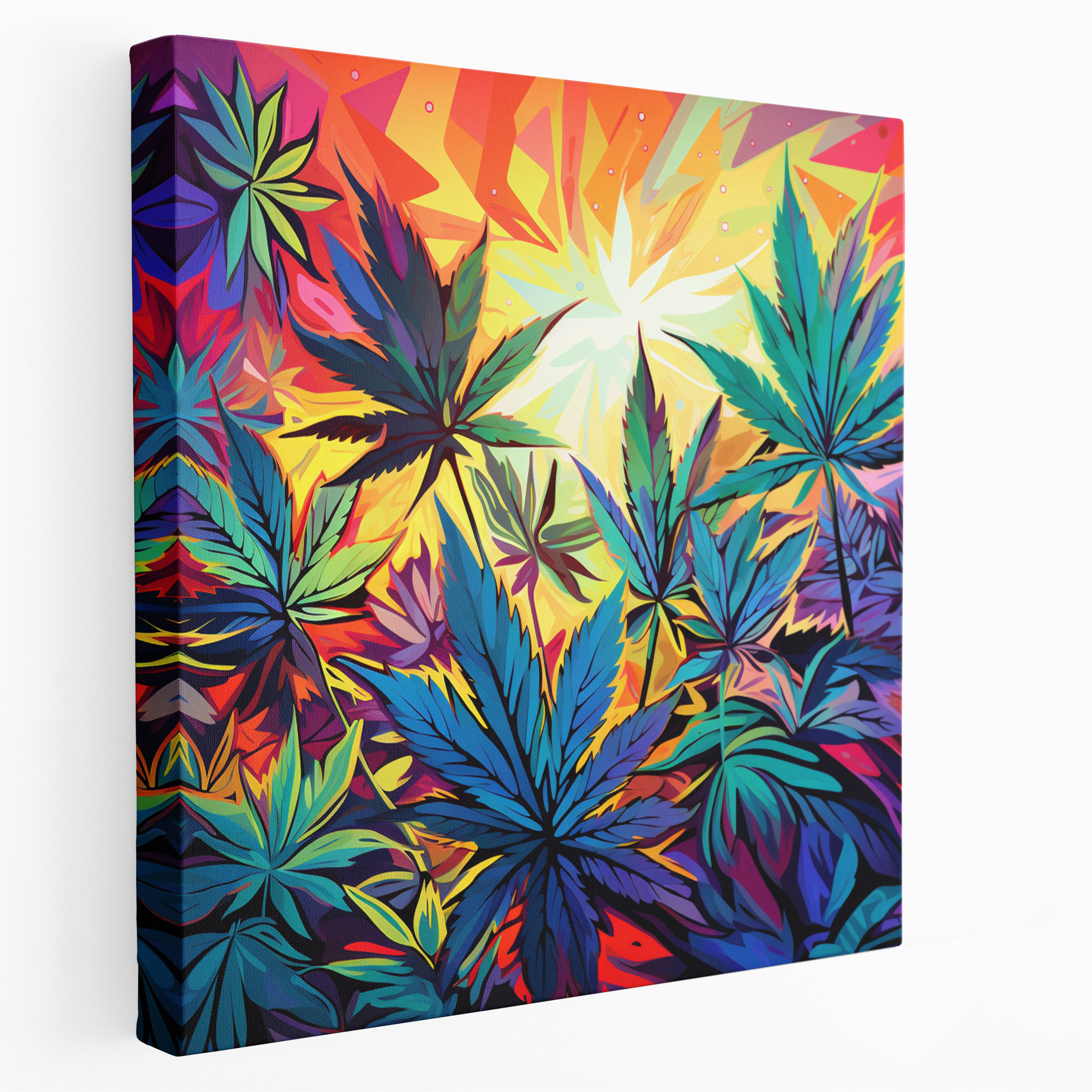 Weed Canvas Print - Colorful Collage - Weed, Pop Art Inspired, Wall Decoration, Canvas Print