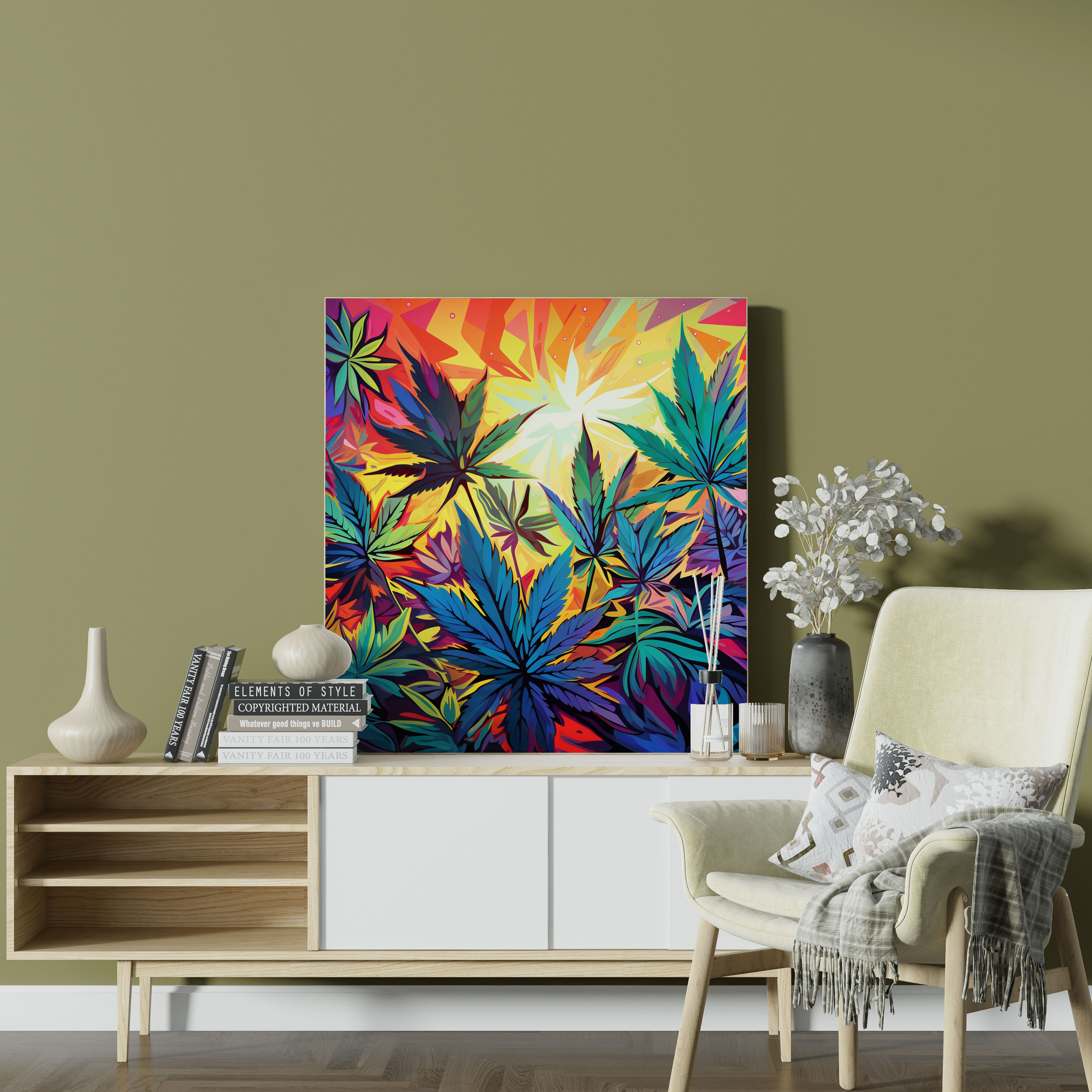 Weed Canvas Print - Colorful Collage - Weed, Pop Art Inspired, Wall Decoration, Canvas Print