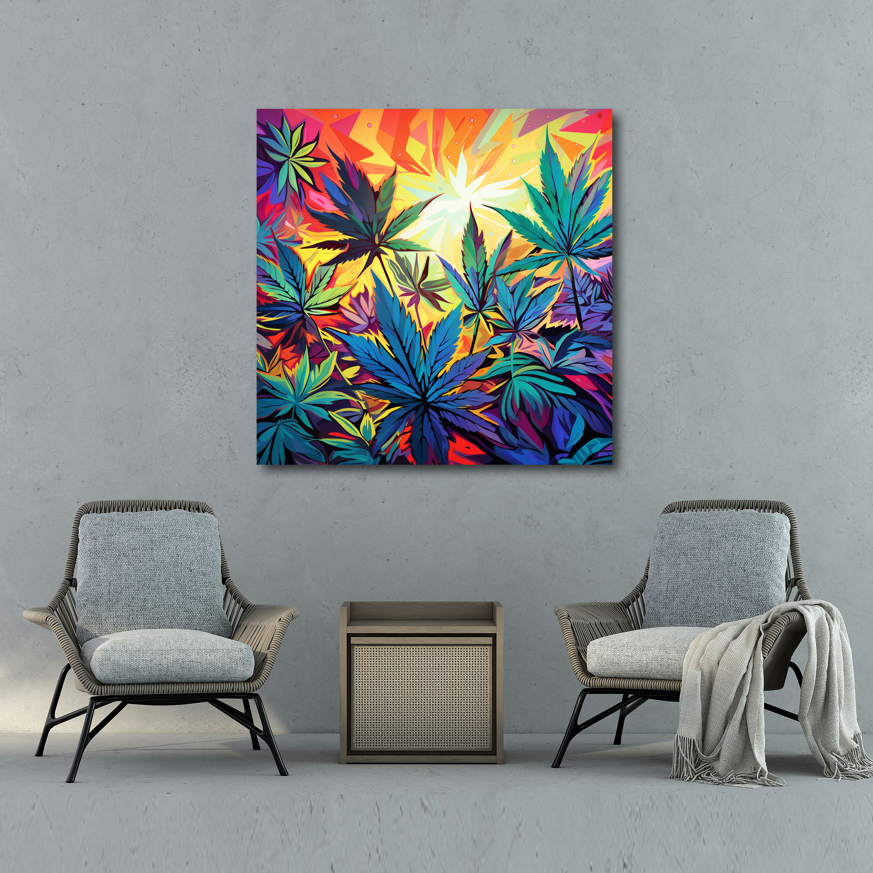 Weed Canvas Print - Colorful Collage - Weed, Pop Art Inspired, Wall Decoration, Canvas Print