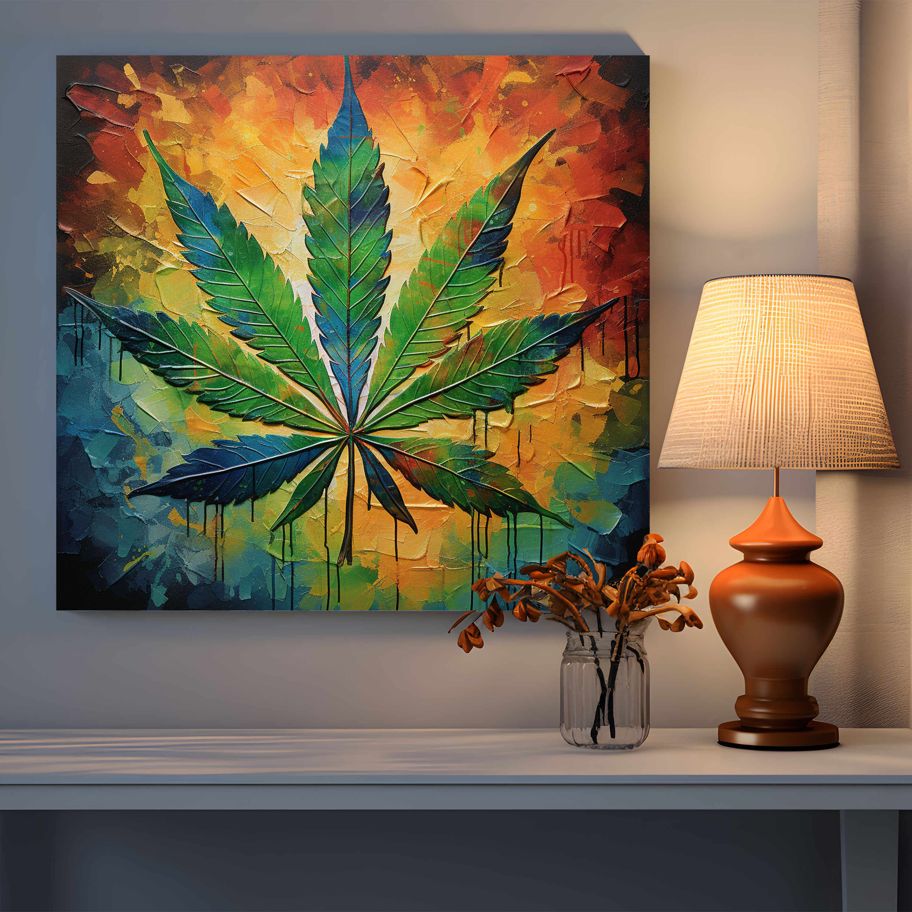 Weed Wall Art - Dynamic Fusion - Weed, Canvas, Contemporary Art, Digital Design