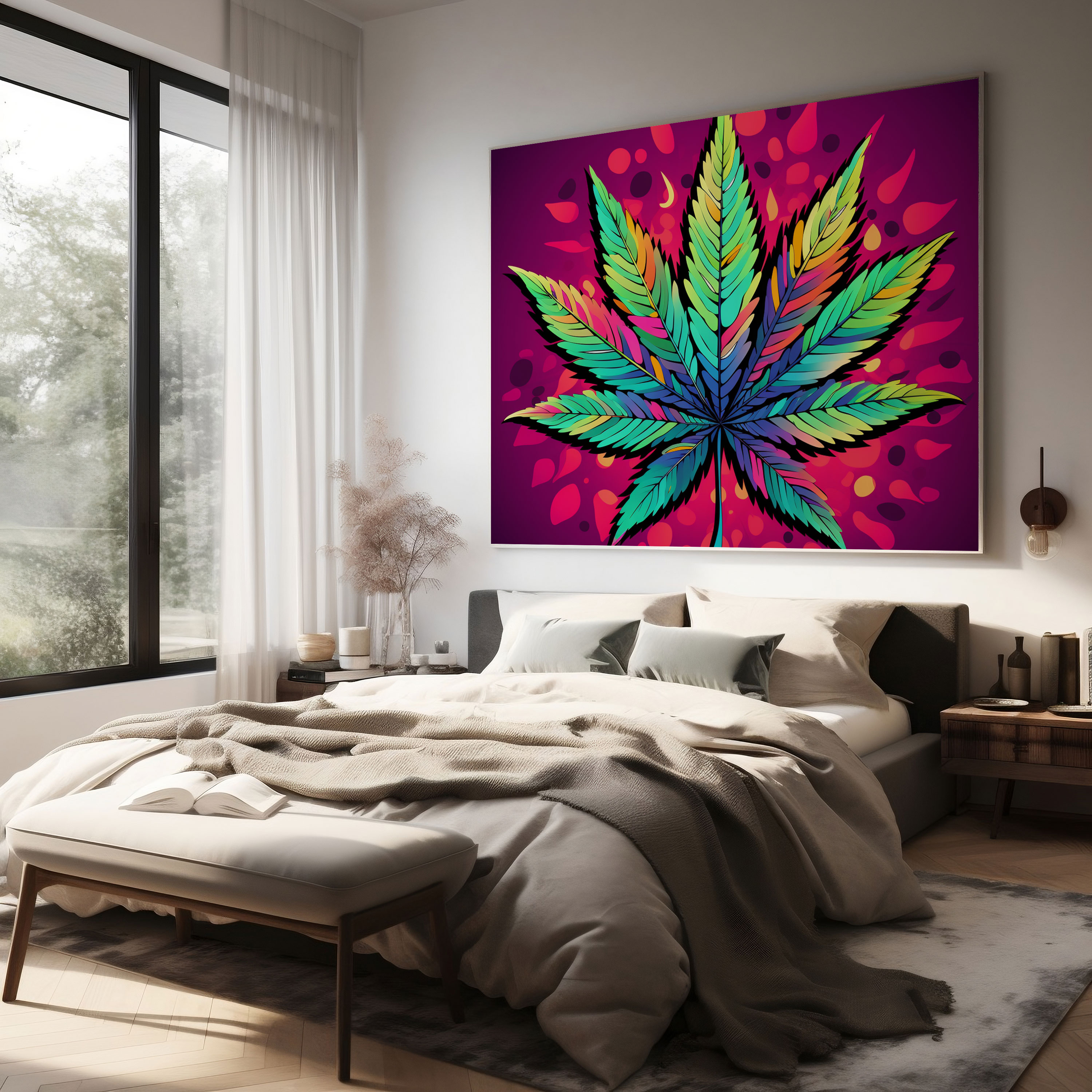 Weed Canvas Wall Art - Weed, Weed, Pop Art Style, Illustration