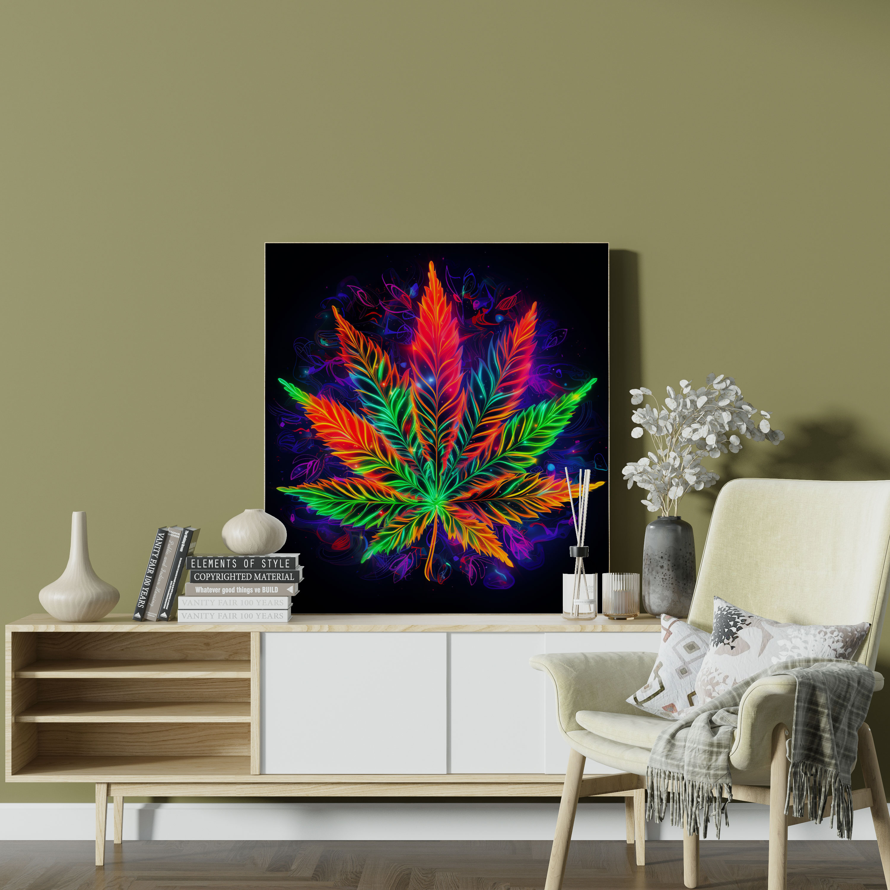 Weed Wall Art - Weed, Wall Decoration, Home Decoration, Vibrant Colors