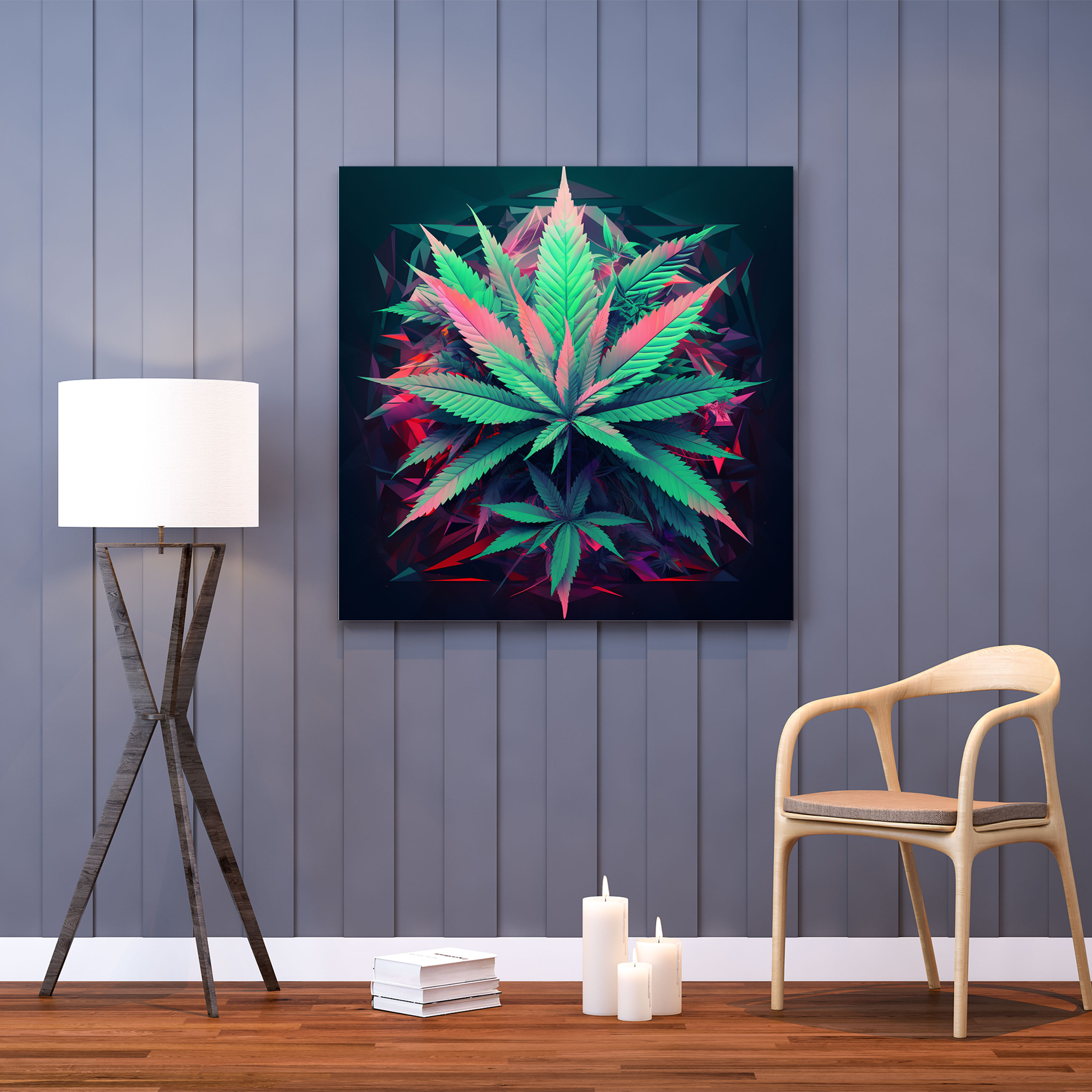 Weed Wall Decoration - Weed, Abstract Representation, Canvas Print, Canvas