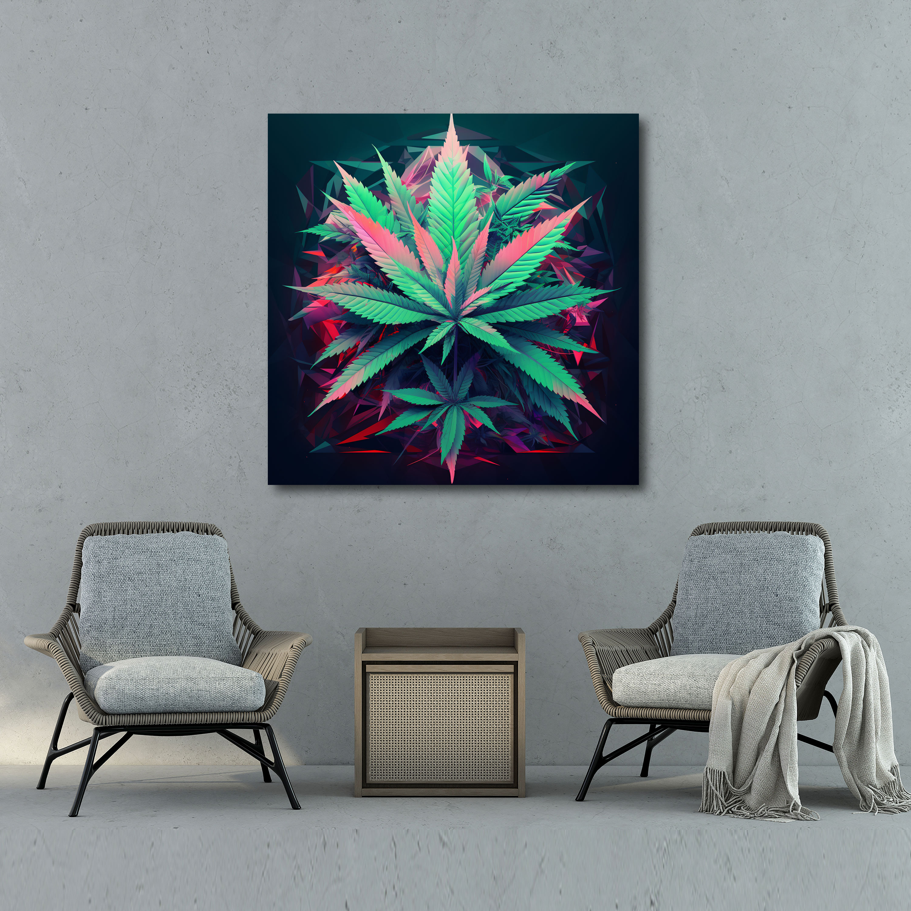 Weed Wall Decoration - Weed, Abstract Representation, Canvas Print, Canvas