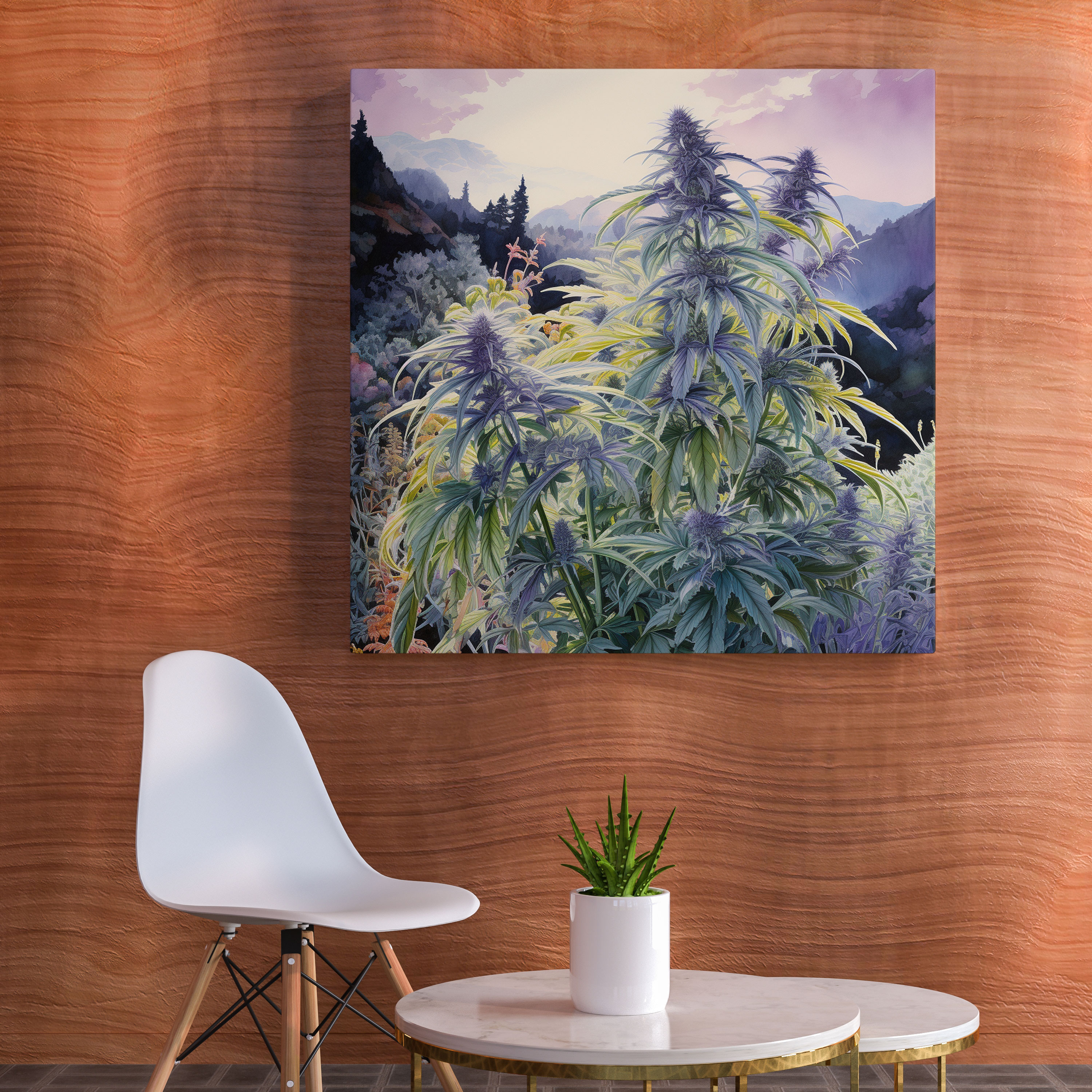 Weed Wall Decoration: Serene Marijuana Plant - Weed, Wall Decoration, Home Decoration, Canvas Wall Art