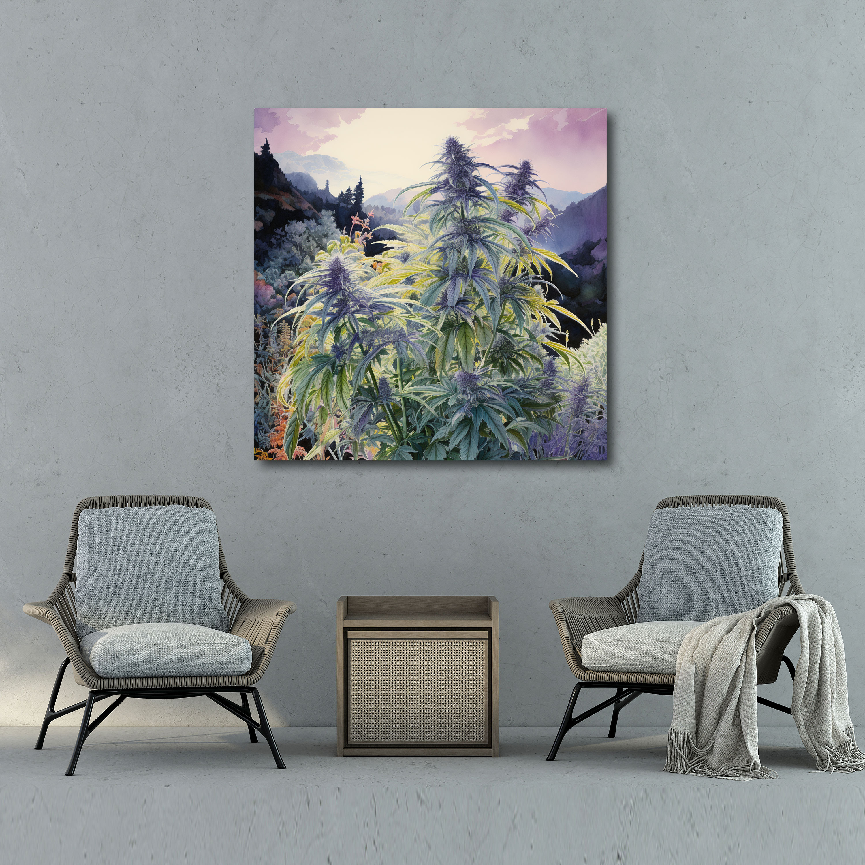 Weed Wall Decoration: Serene Marijuana Plant - Weed, Wall Decoration, Home Decoration, Canvas Wall Art