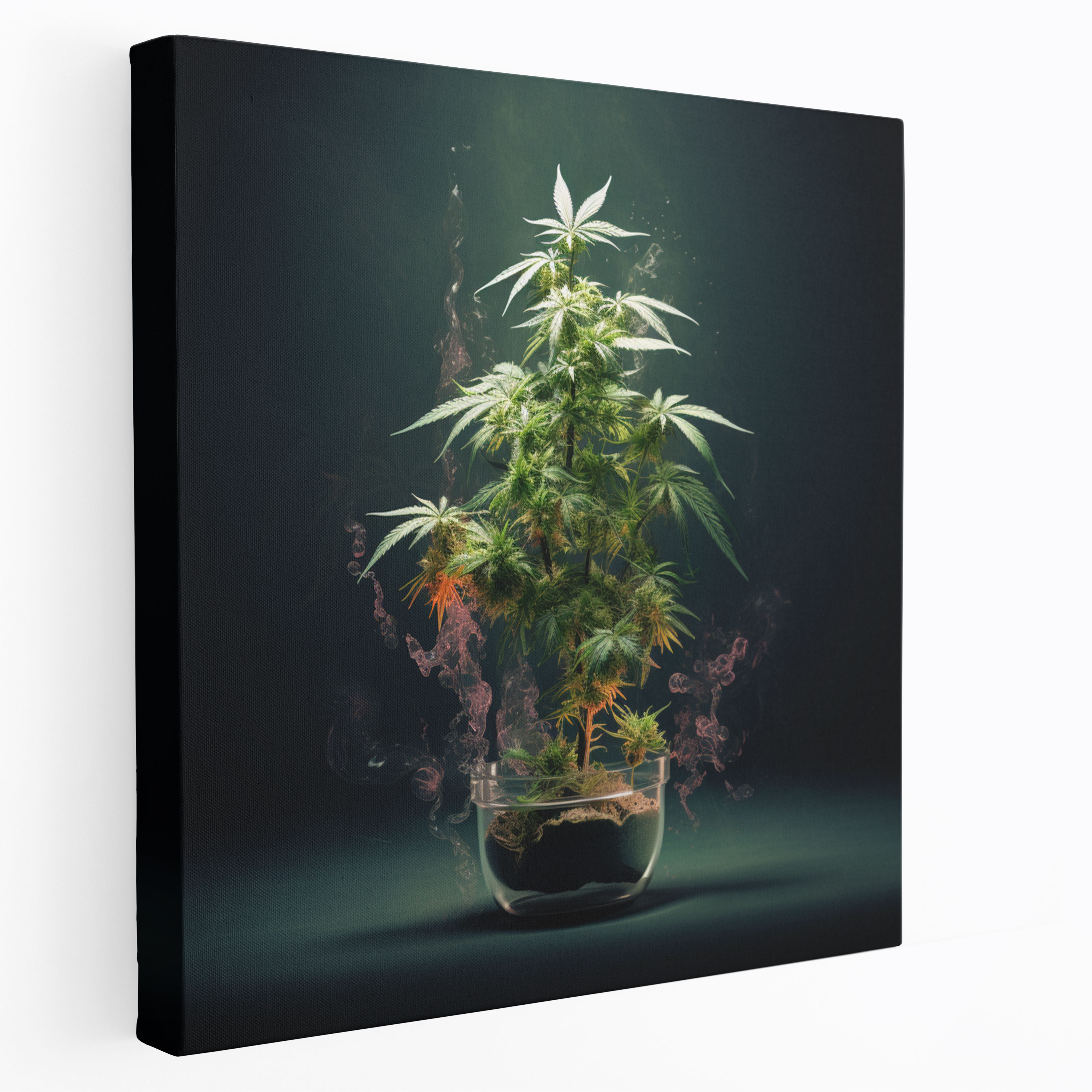 Weed Wall Decoration: Contemporary Marijuana Art - Weed, Photography And Illustration, Contemporary Art Piece, Canvas Wall Art