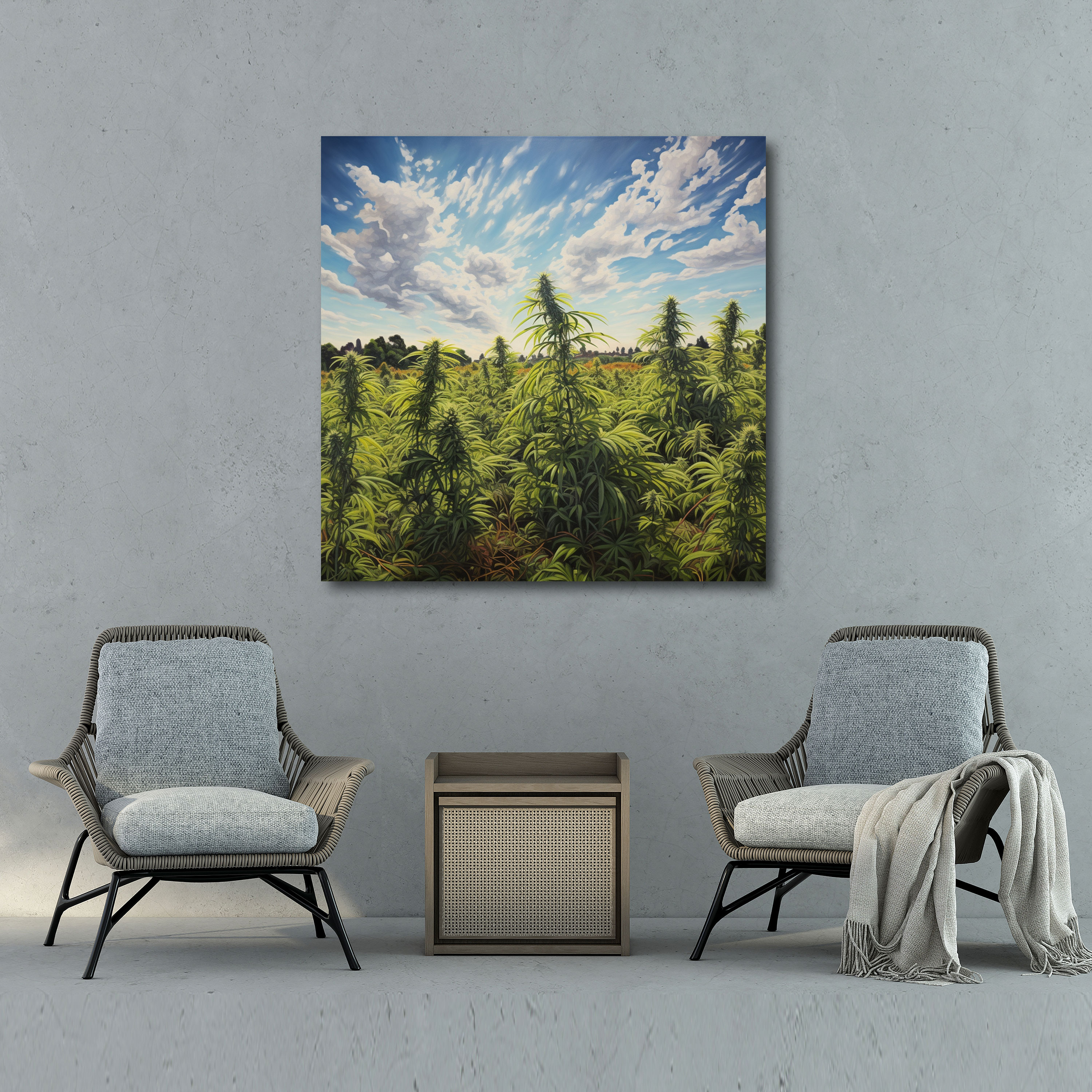 Cannabis Field Canvas Print - Weed, Wall Art, Wall Decoration, Home Decoration