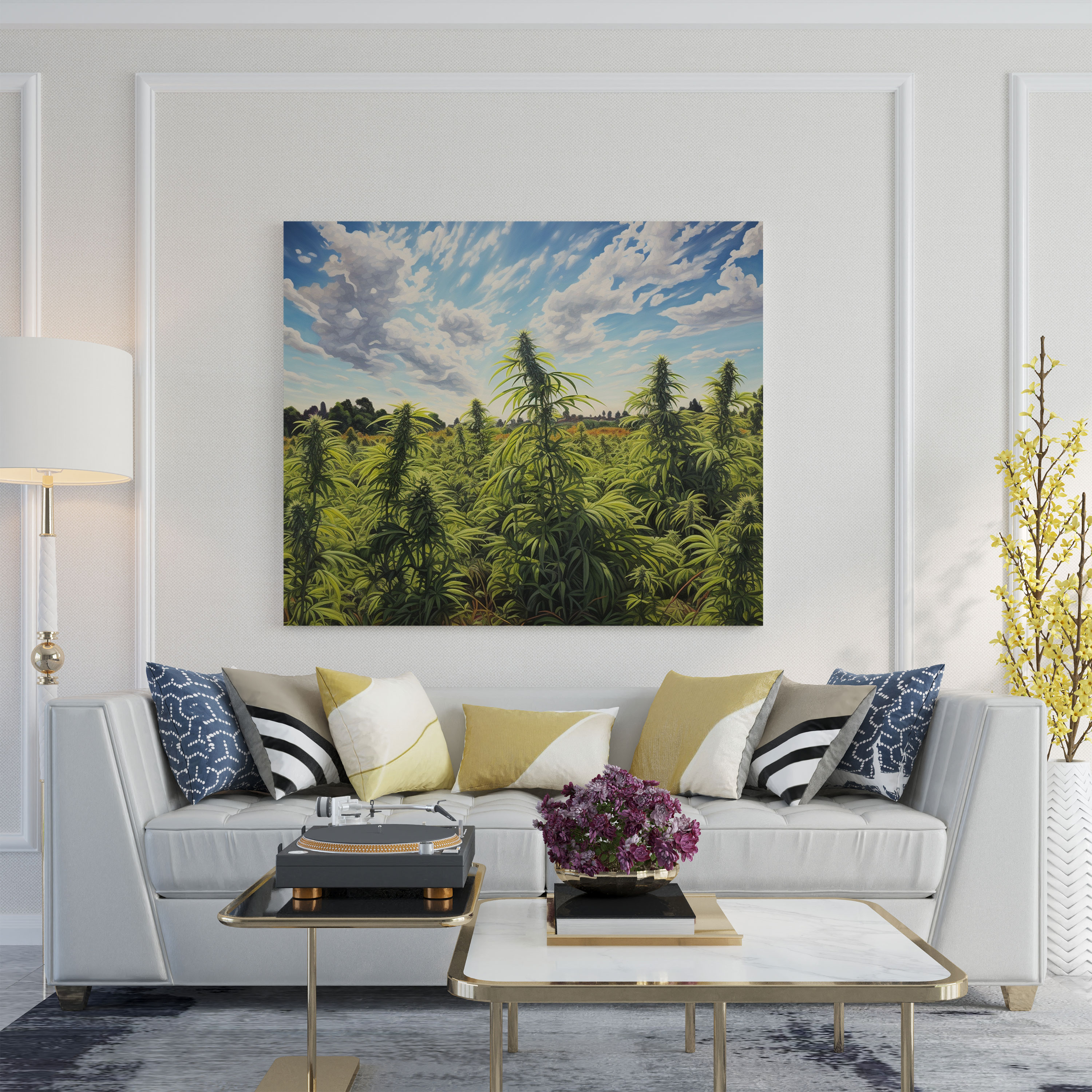 Cannabis Field Canvas Print - Weed, Wall Art, Wall Decoration, Home Decoration