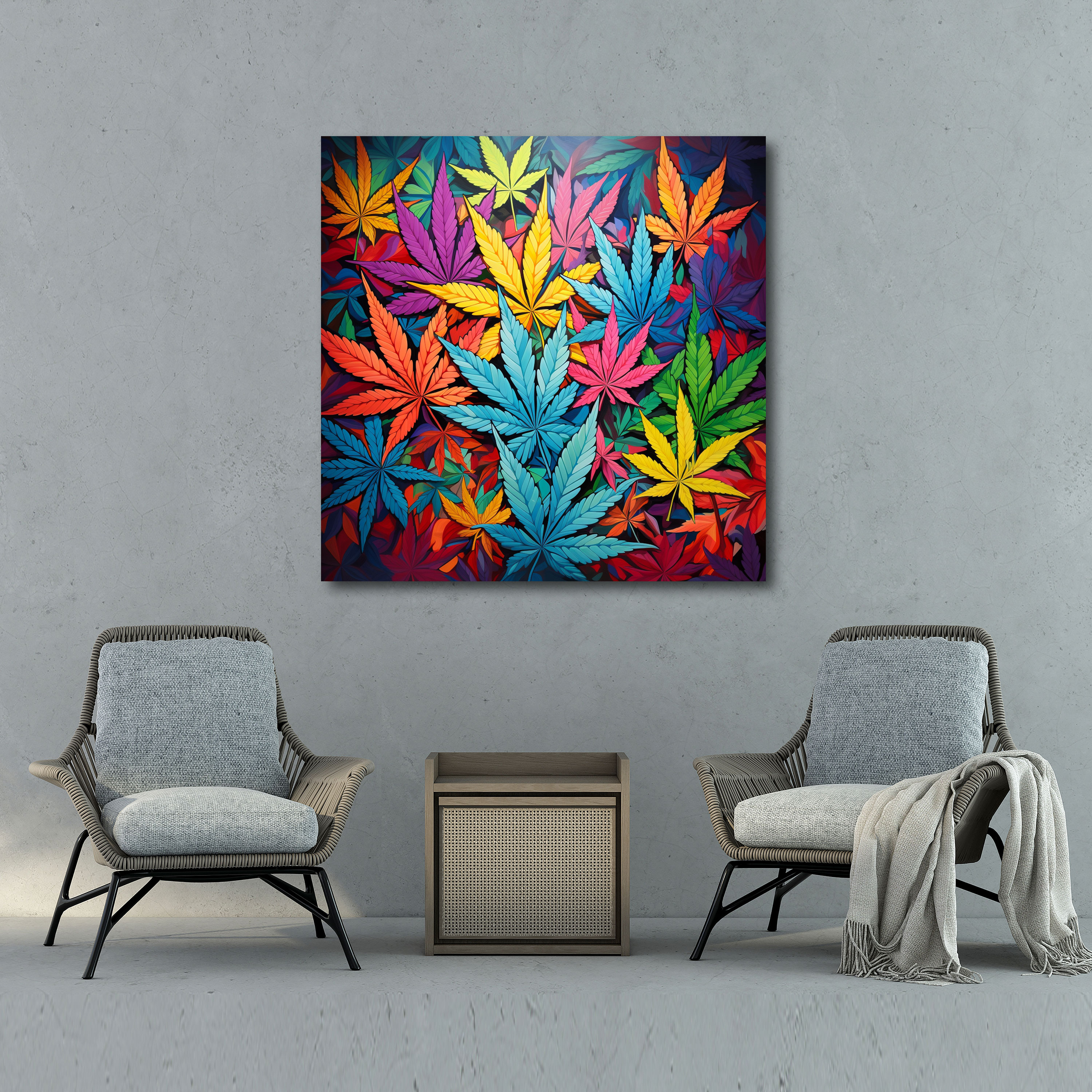 Pop Art Weed Kanvas Tablo - Duvar Sanatı Duvar Dekorasyonu