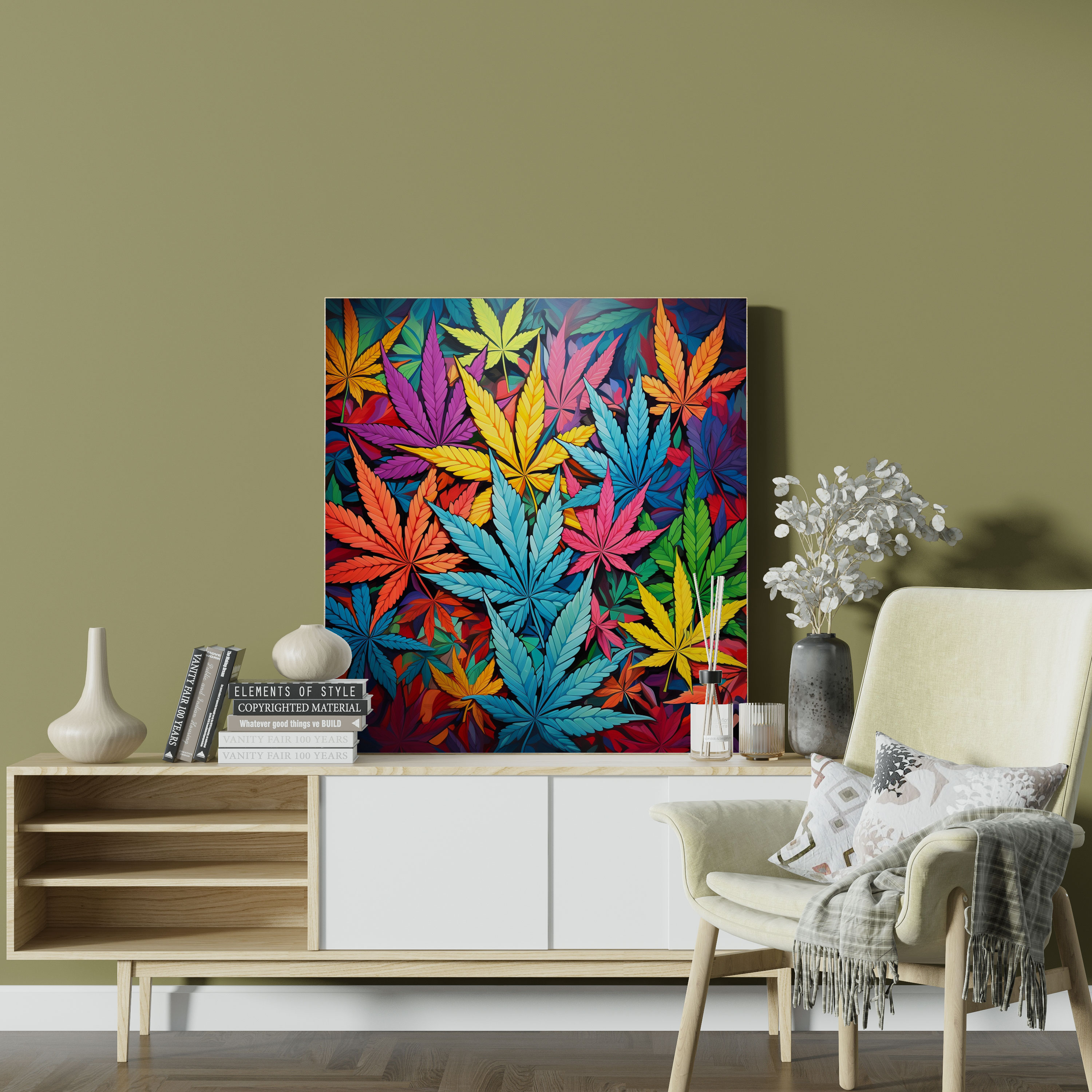Pop Art Weed Kanvas Tablo - Duvar Sanatı Duvar Dekorasyonu