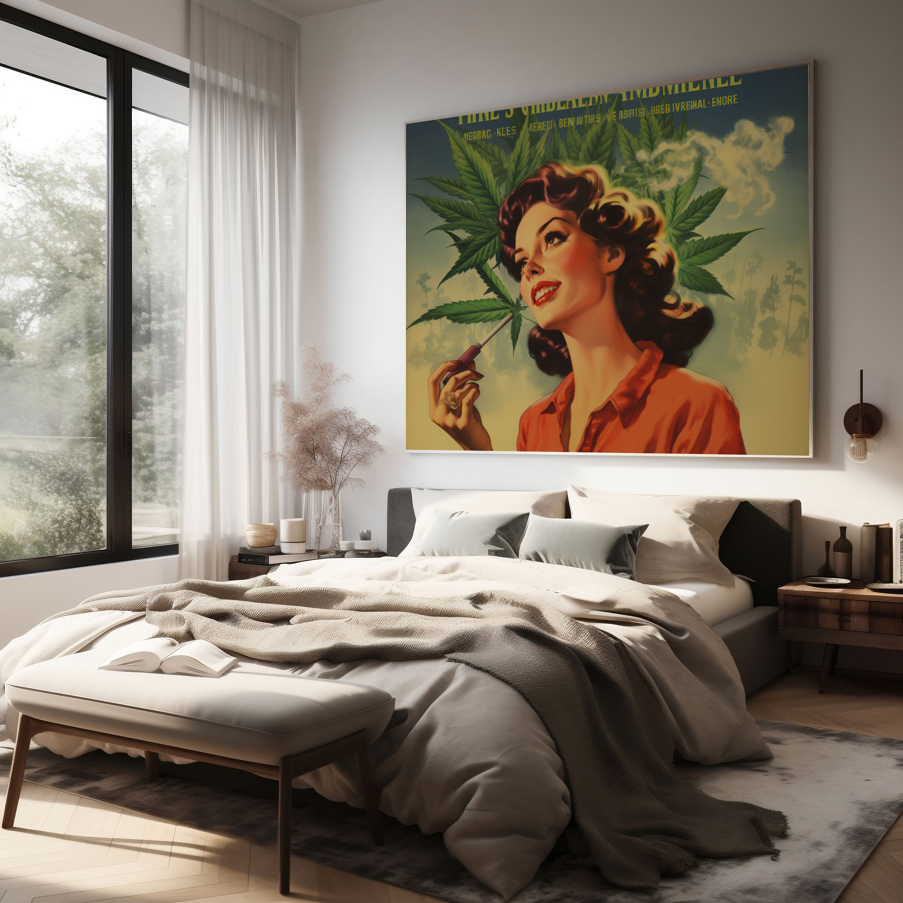 Eski Tarz Kenevir Poster Baskısı - Kenevir Poster Tasarımı Kanvas Duvar Sanatı Retro
