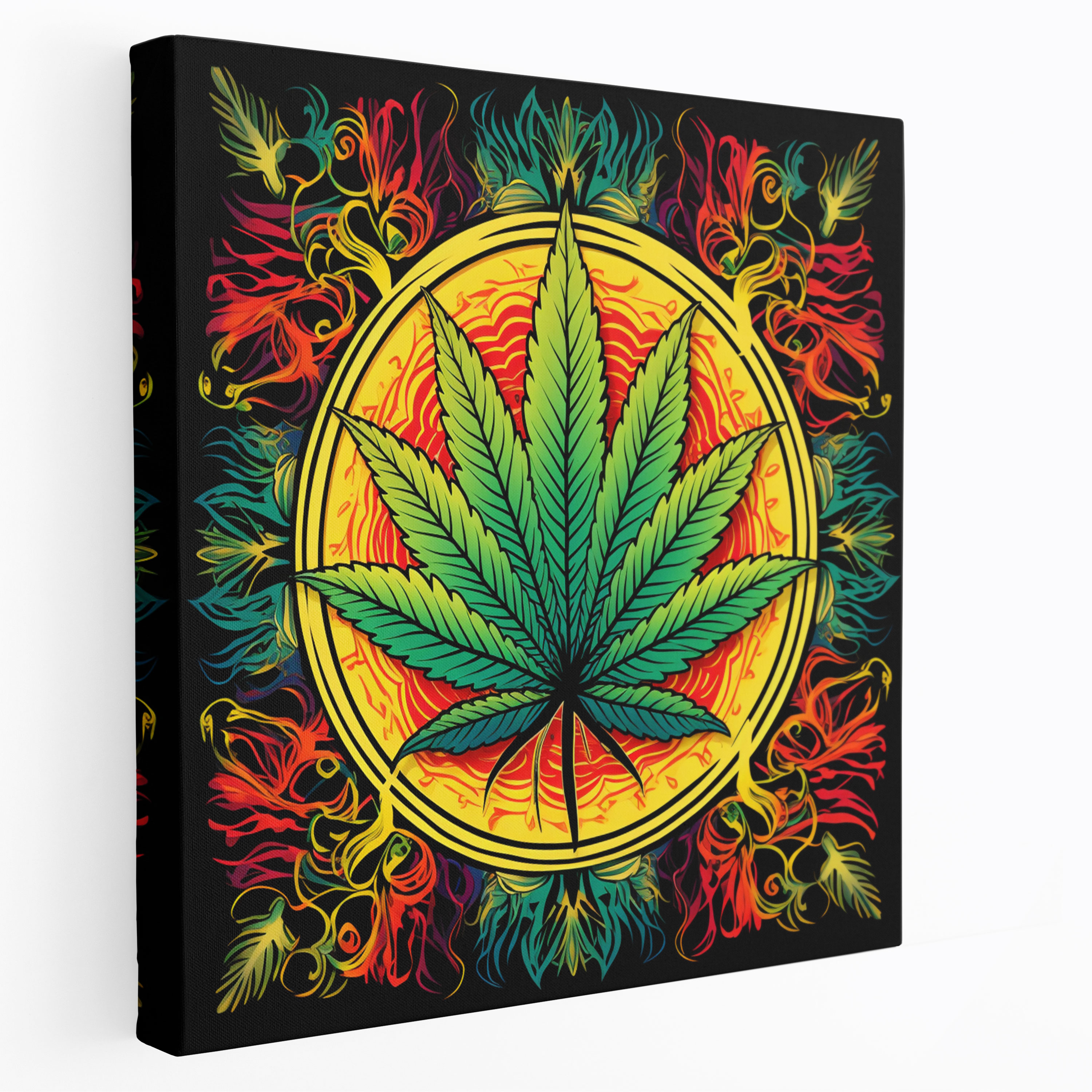 Retro Weed Canvas Print - Weed, Psychedelic Patterns, Wall Art, Retro Poster Design