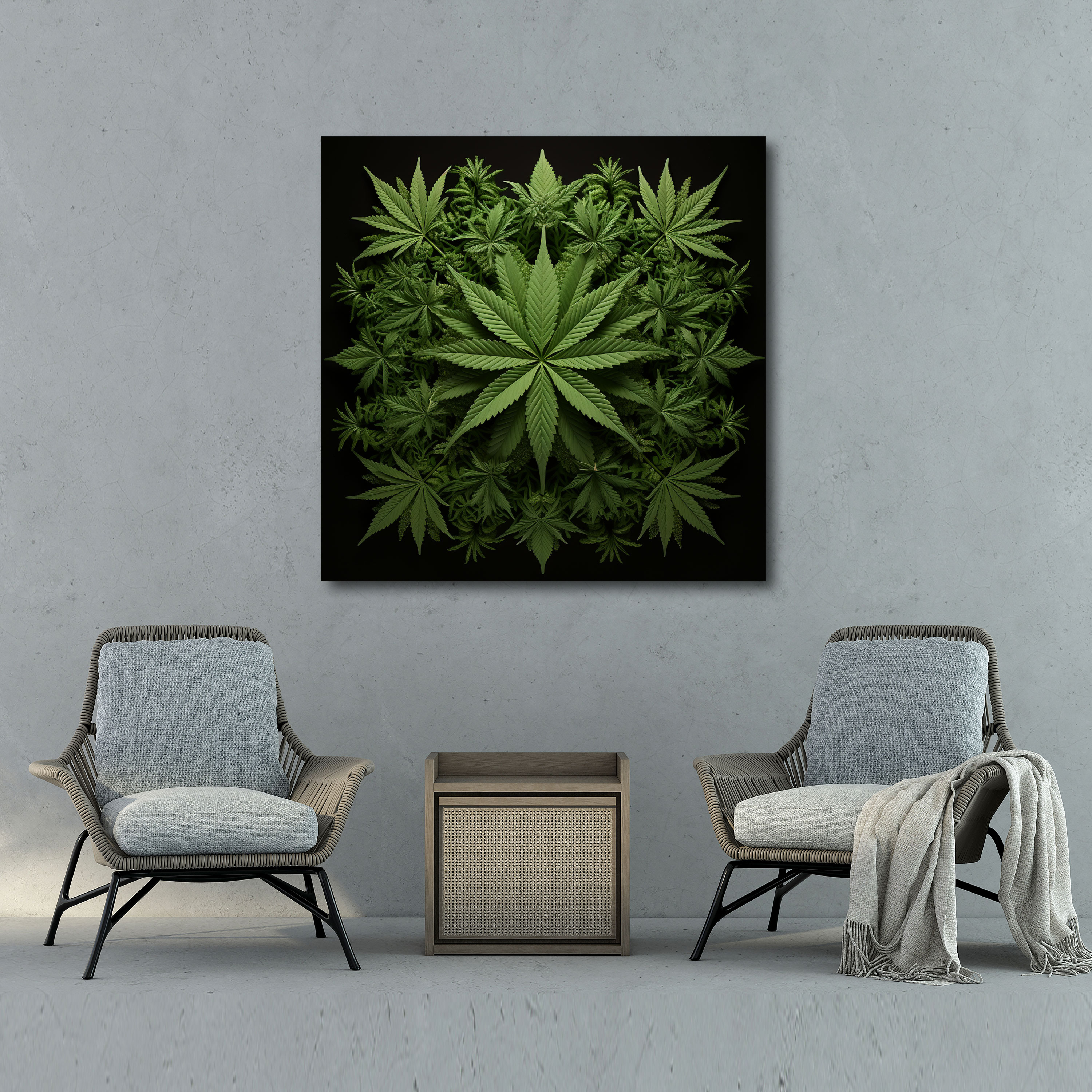 Geometric Weed Canvas Print - Weed, Canvas Print, Wall Art, Cannabis-Inspired