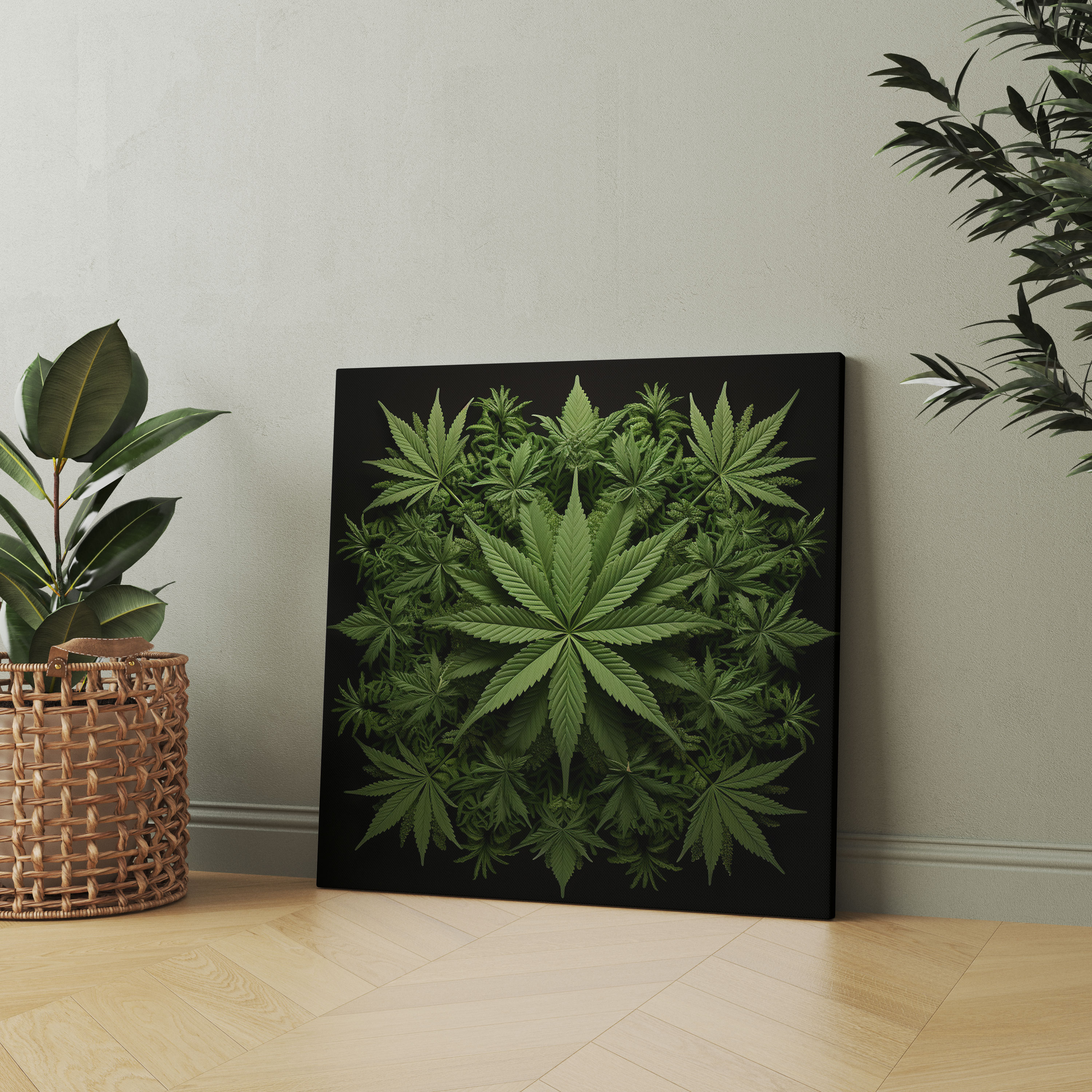 Geometric Weed Canvas Print - Weed, Canvas Print, Wall Art, Cannabis-Inspired