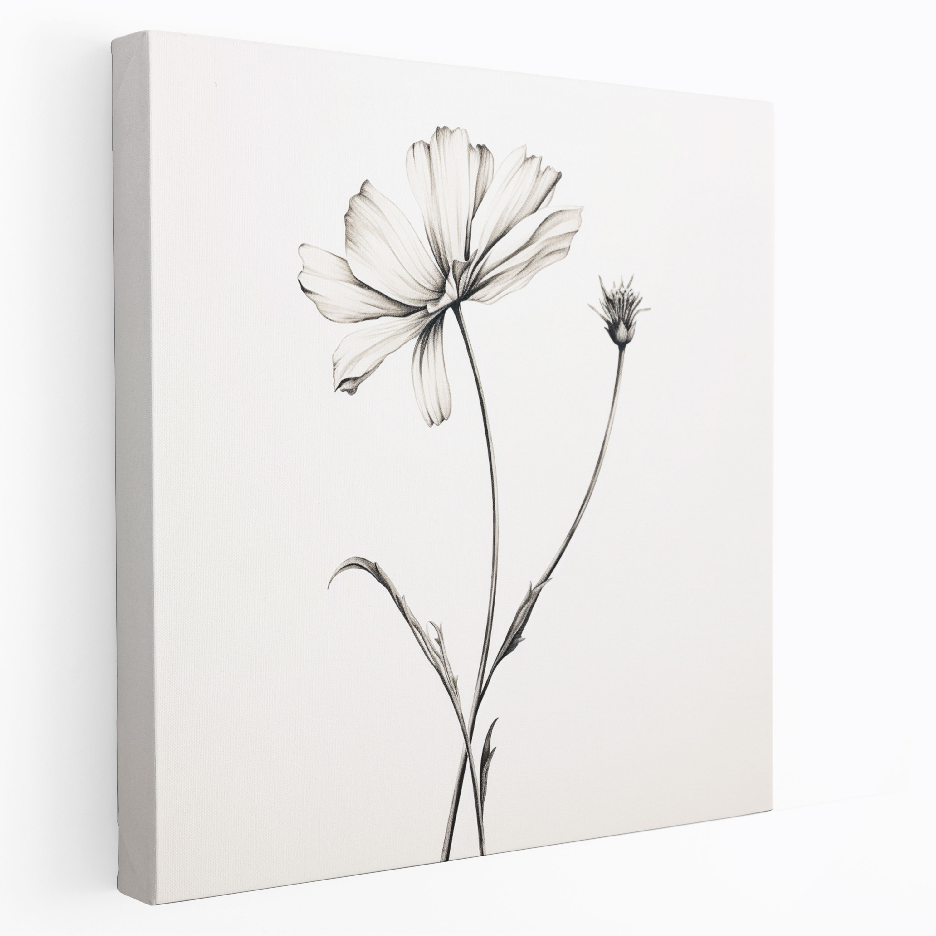 Vahşi Çiçekler Kanvas Tablo - Minimalist Duvar Sanatı - Ev Dekorasyonu için Vahşi Çiçekler