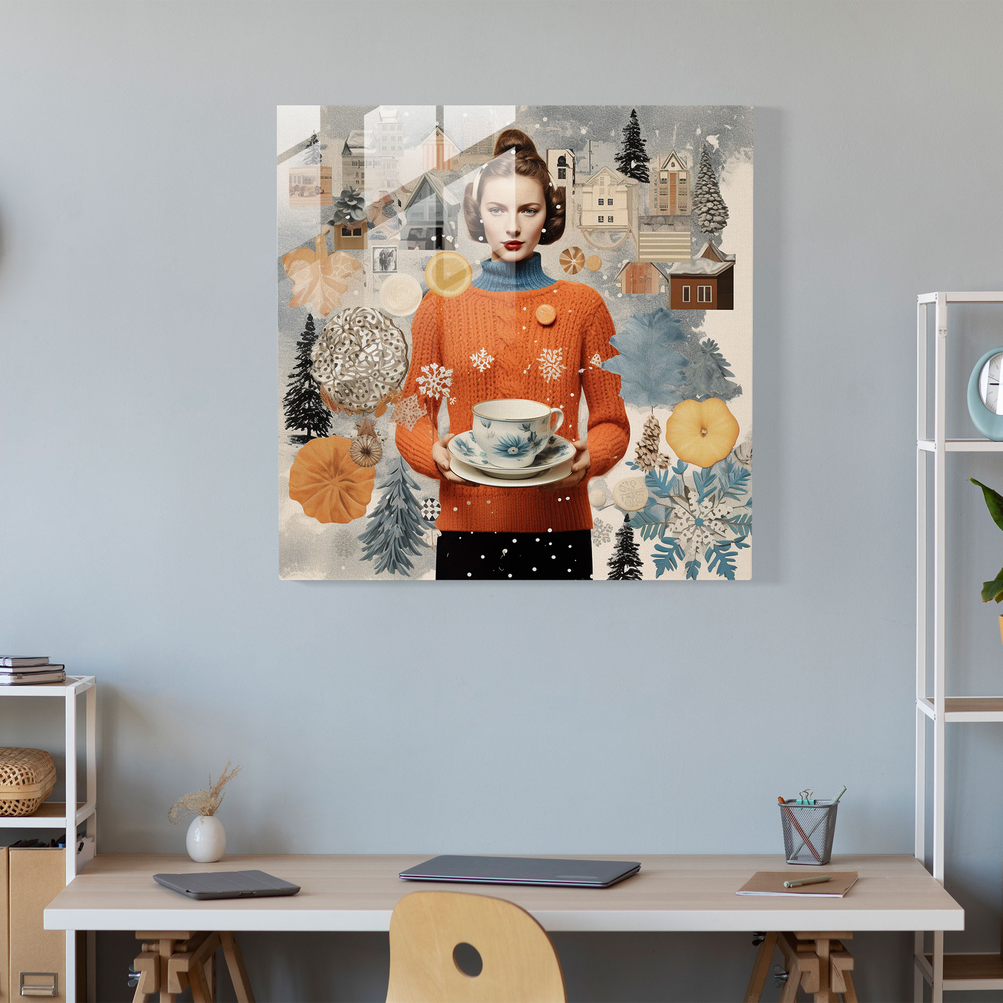 Winter Delights Glass Print - Winter, Glass Wall Art, Glass Art, Home Decoration