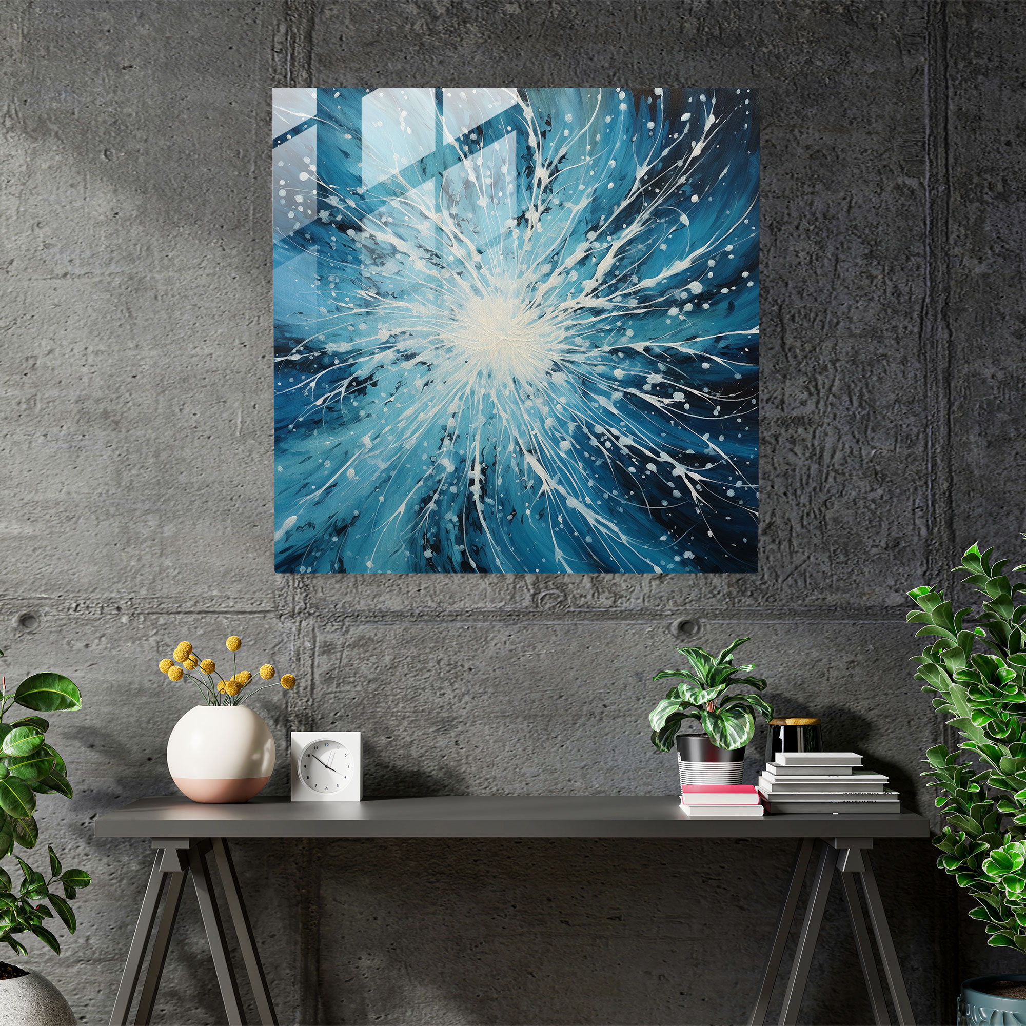 Winter Mystique Glass Print - Winter, Modern Art, Glass Art, Mystique