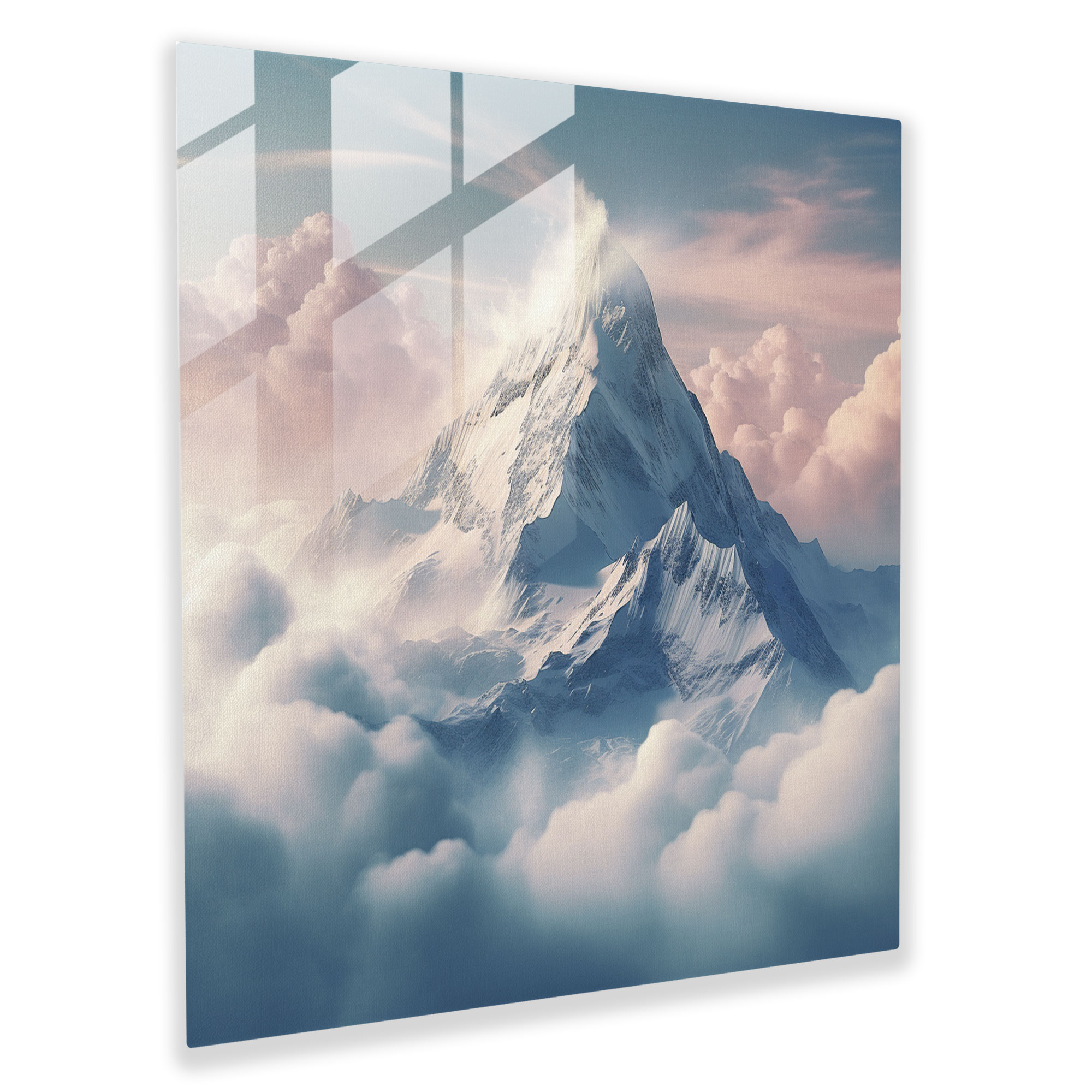 Grand Winter Peak Glass Print - Winter, Glass Wall Art, Home Decoration, Glass Print