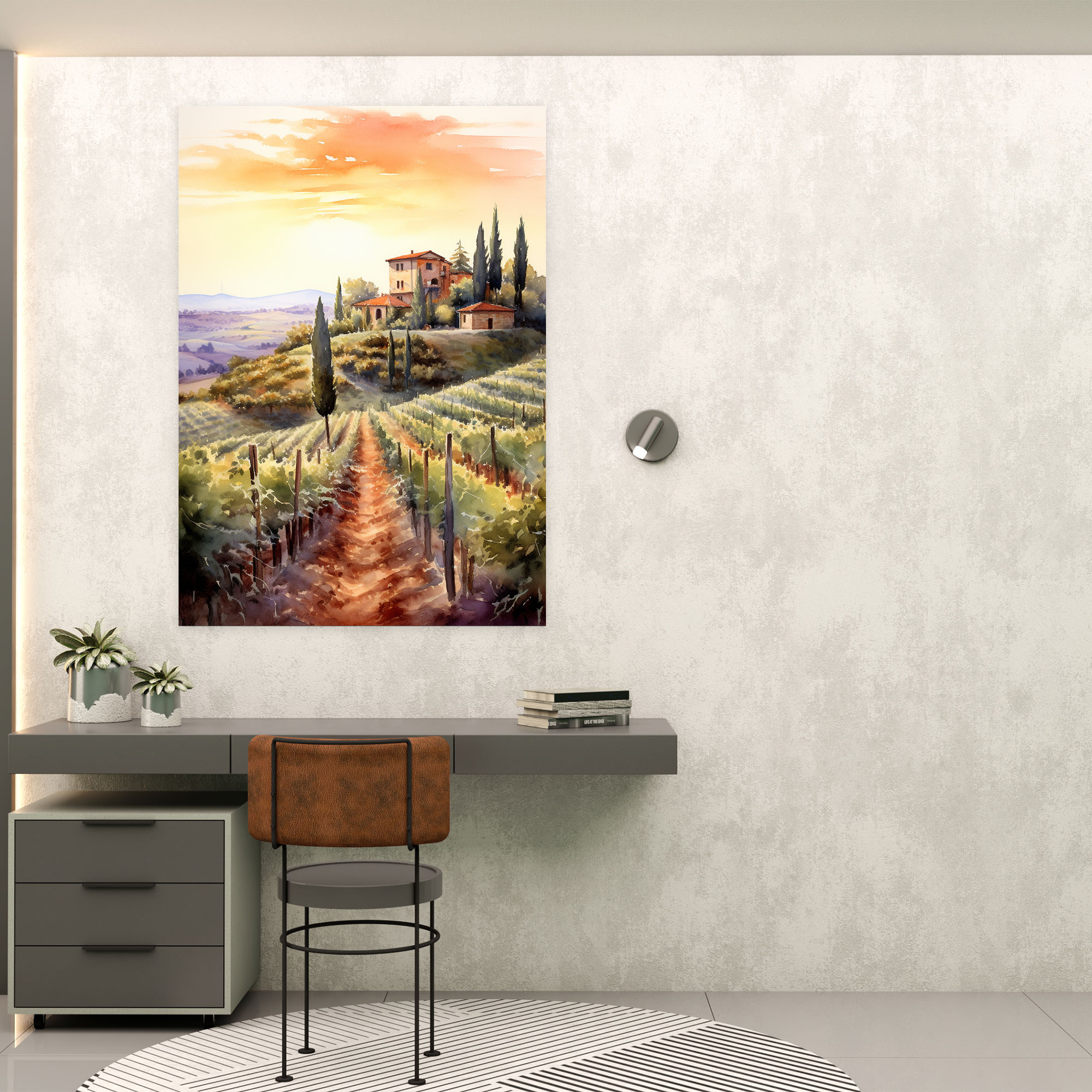 Wine Canvas Print - Vineyard In Tuscany Wall Art - Wine, Canvas, Wine Canvas Print, Canvas Wall Art