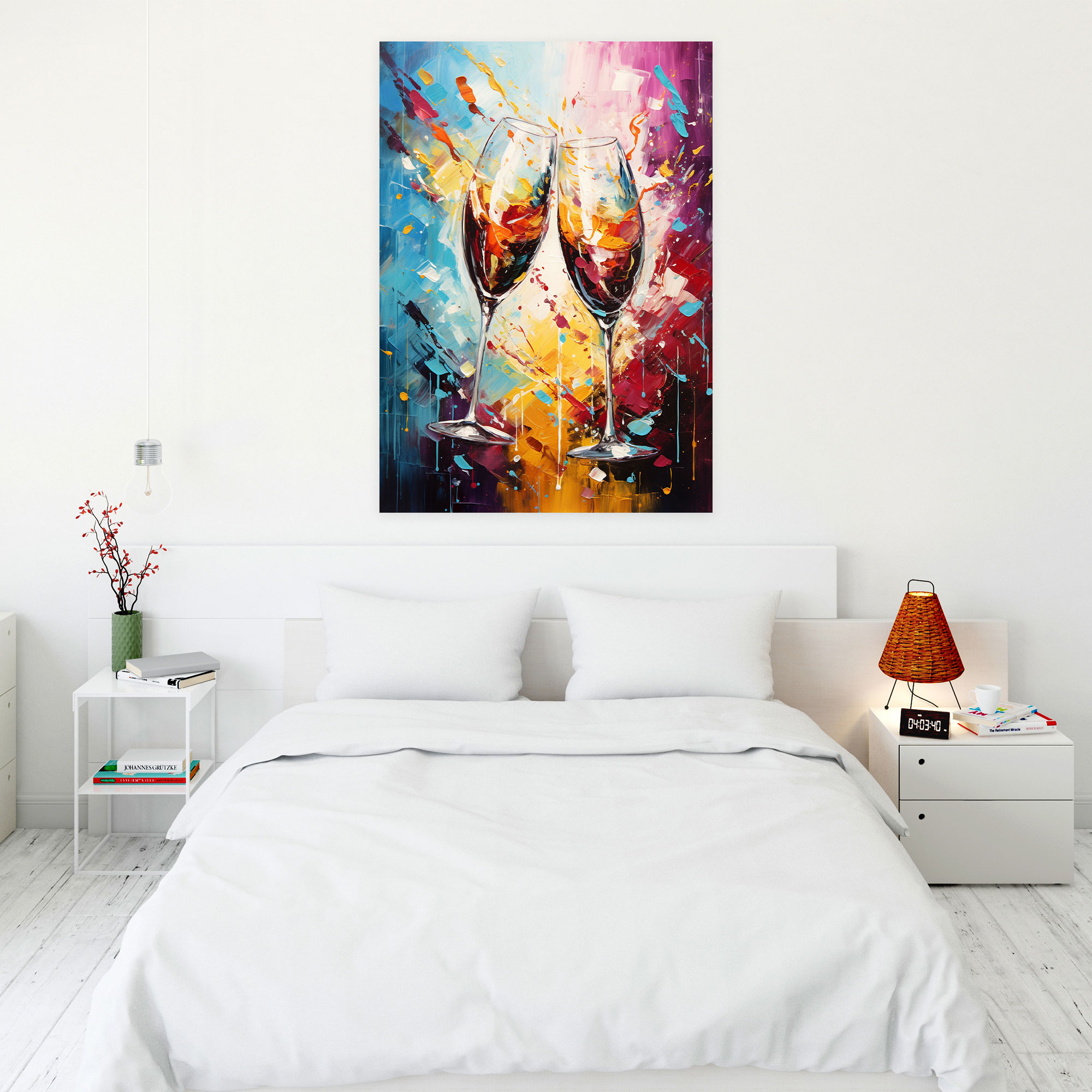 Wine Wall Art - Clinking Wine Glasses Canvas Print - Wine, Canvas, Wine Wall Decoration, Canvas Wall Art