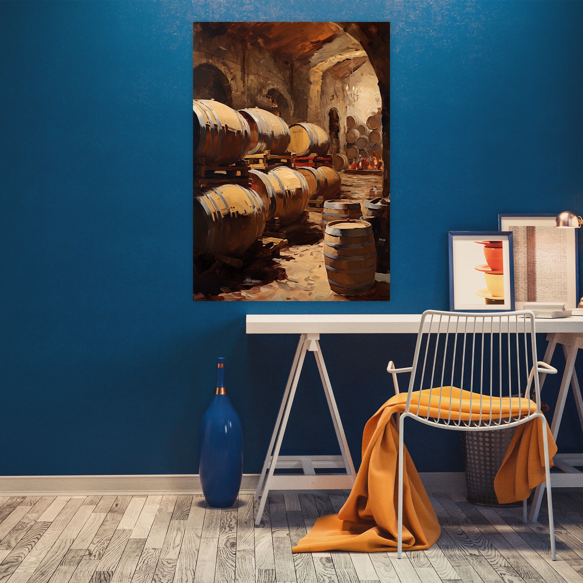 Wine Canvas Print - Wine Cellar Barrels Wall Art - Wine, Home Decoration, Wine Wall Decoration, Wine Canvas Print