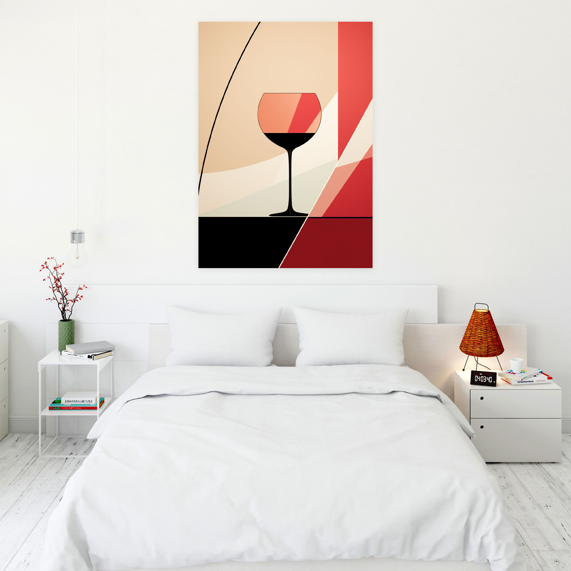 Wine Wall Art - Minimalist Wine Glass Canvas Print - Wine, Home Decoration, Minimalist Wine Glass Canvas Print, Canvas Wall Art
