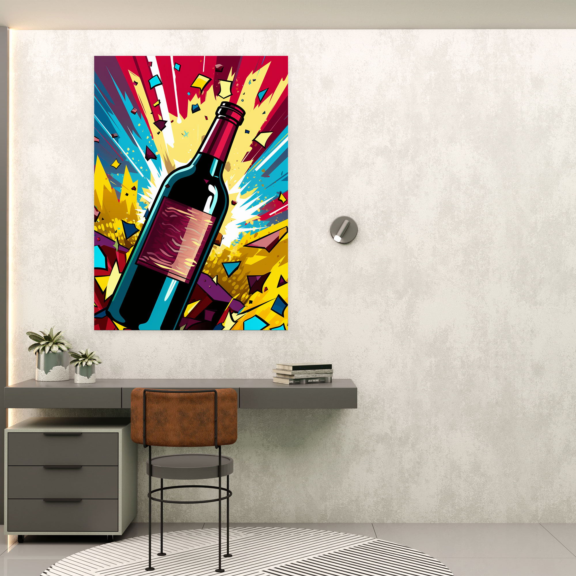 Wine Canvas Print - Pop Art Wine Bottle Wall Art - Wine, Wine Wall Decoration, Wine Canvas Print, Home Decoration