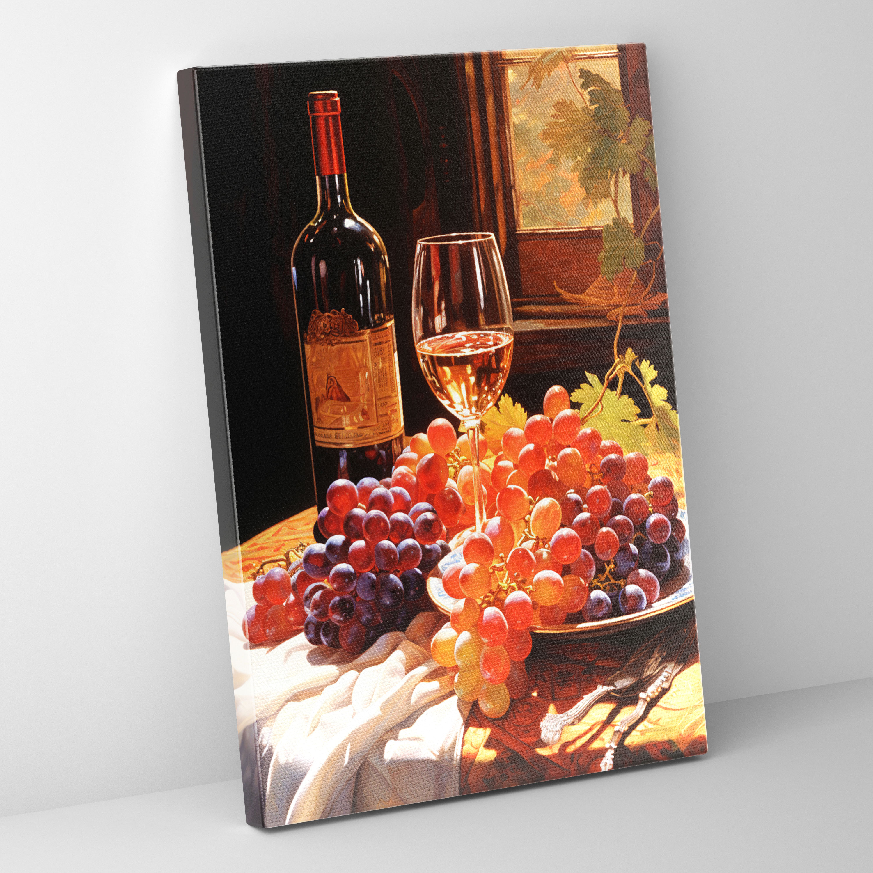 Wine Canvas Print - Still Life With Wine Bottle Wall Art - Wine, Still Life With Wine Bottle Wall Art, Home Decoration, Wine Canvas Print