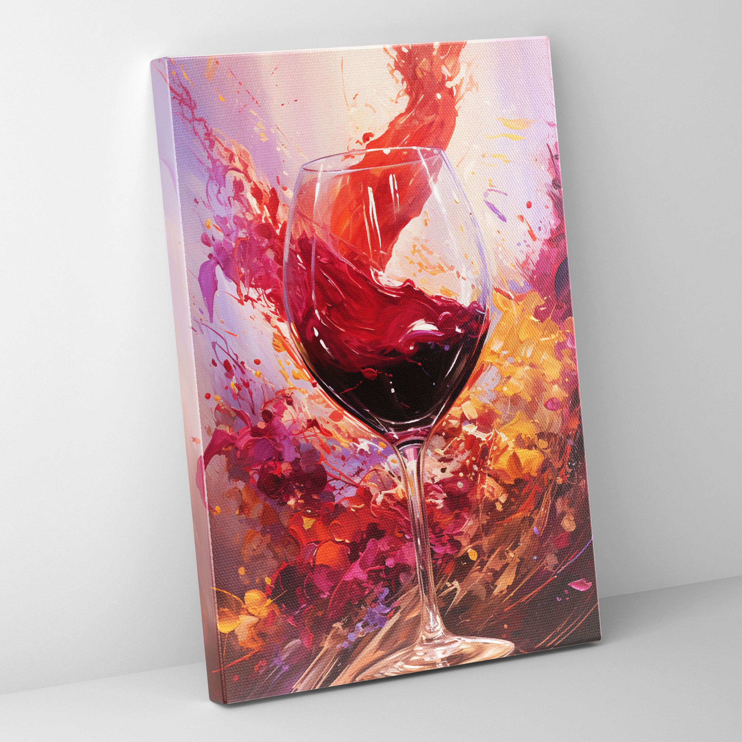 Wine Wall Art - Abstract Wine Splashes Canvas Print - Wine, Home Decoration, Canvas Wall Art, Wine Wall Decoration