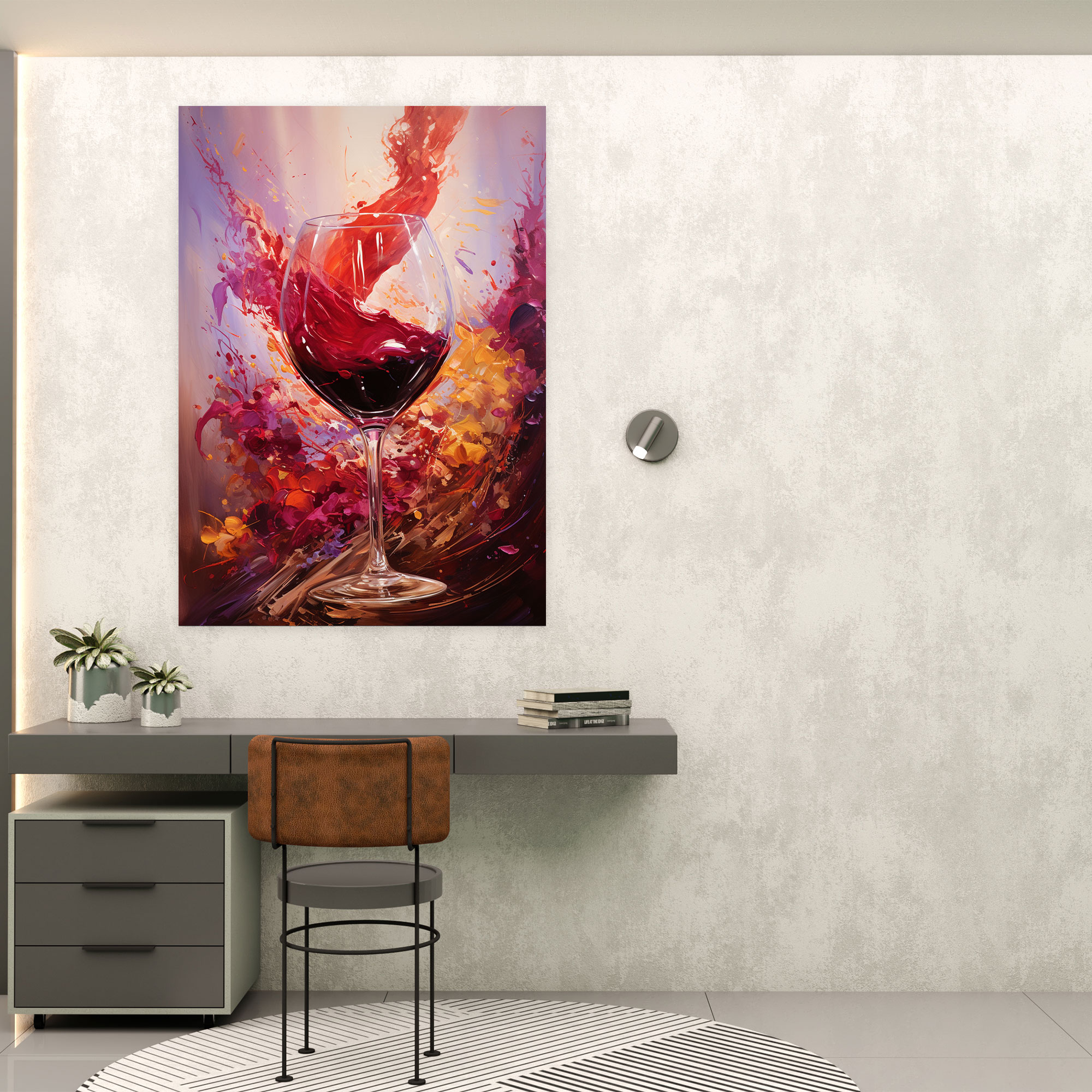 Wine Wall Art - Abstract Wine Splashes Canvas Print - Wine, Home Decoration, Canvas Wall Art, Wine Wall Decoration