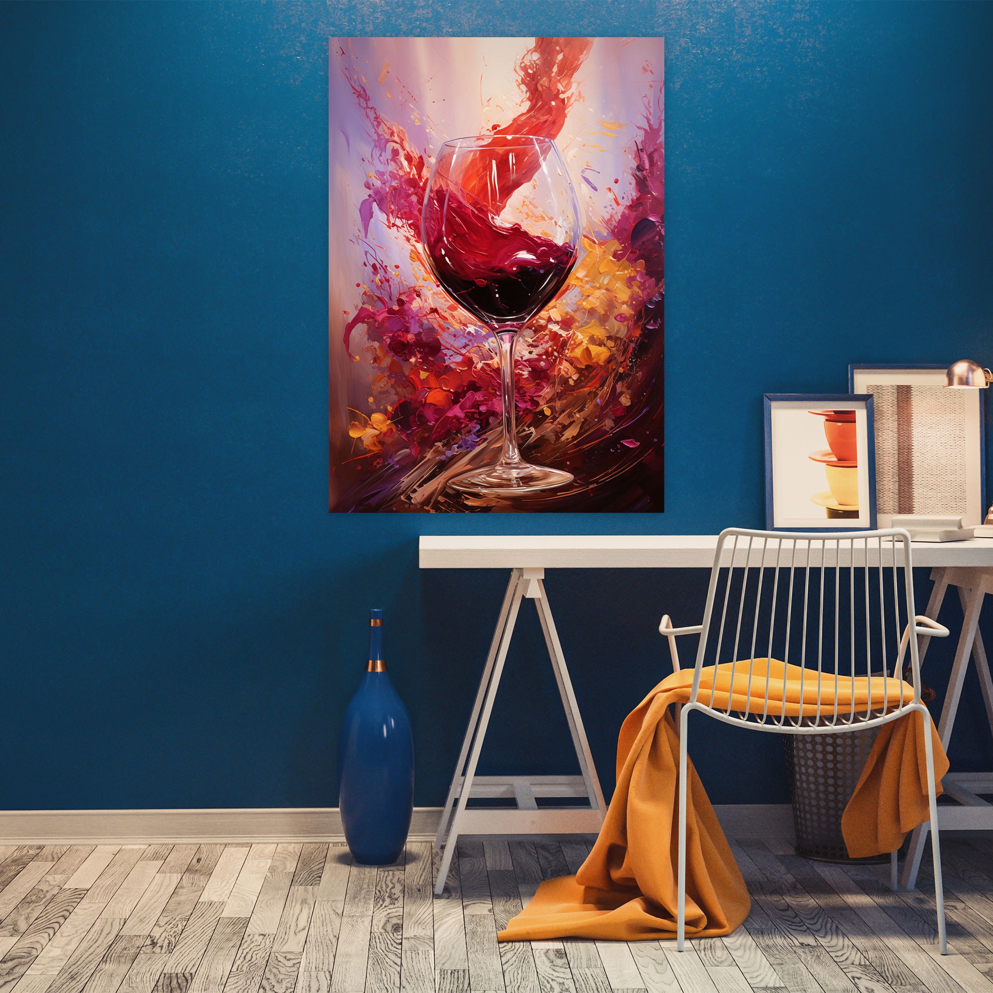 Wine Wall Art - Abstract Wine Splashes Canvas Print - Wine, Home Decoration, Canvas Wall Art, Wine Wall Decoration