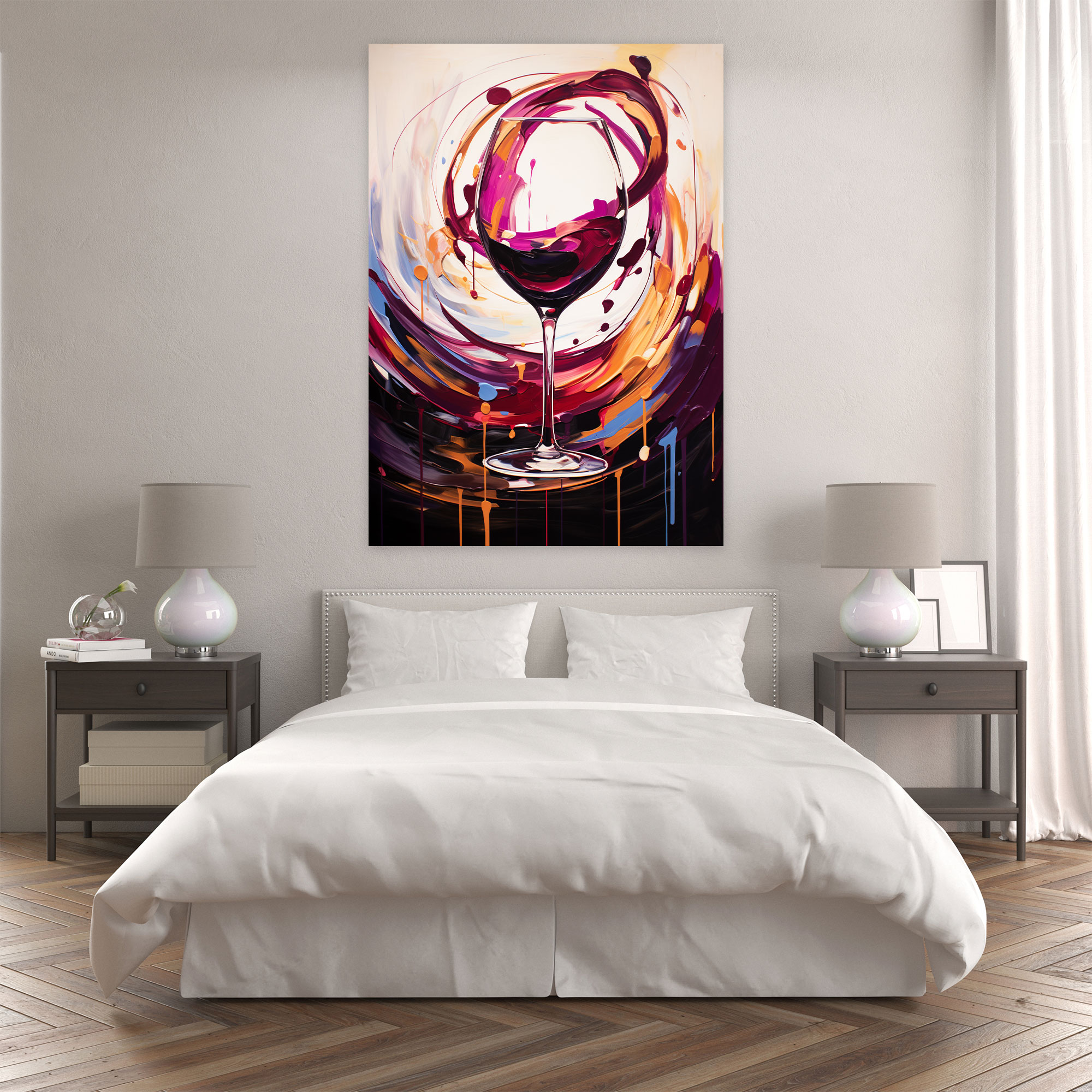 Wine Wall Decoration - Wine, Modern Abstract Artwork, Abstract Shapes, Canvas Wall Art