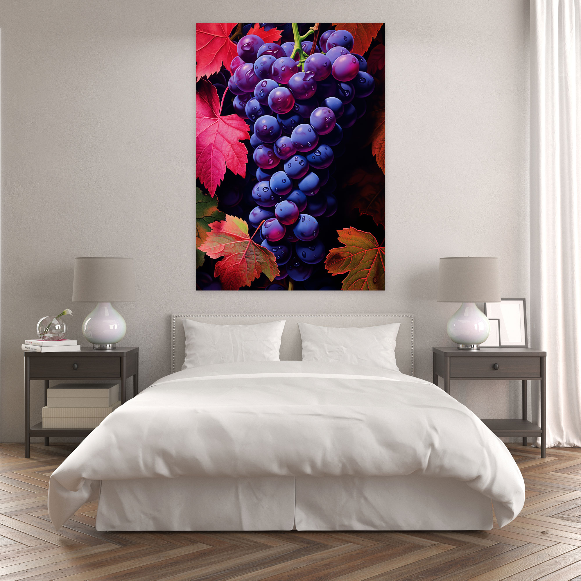 Wine Canvas Print - Wine, Wine Canvas Print, Wine Grapes, Intricate Details