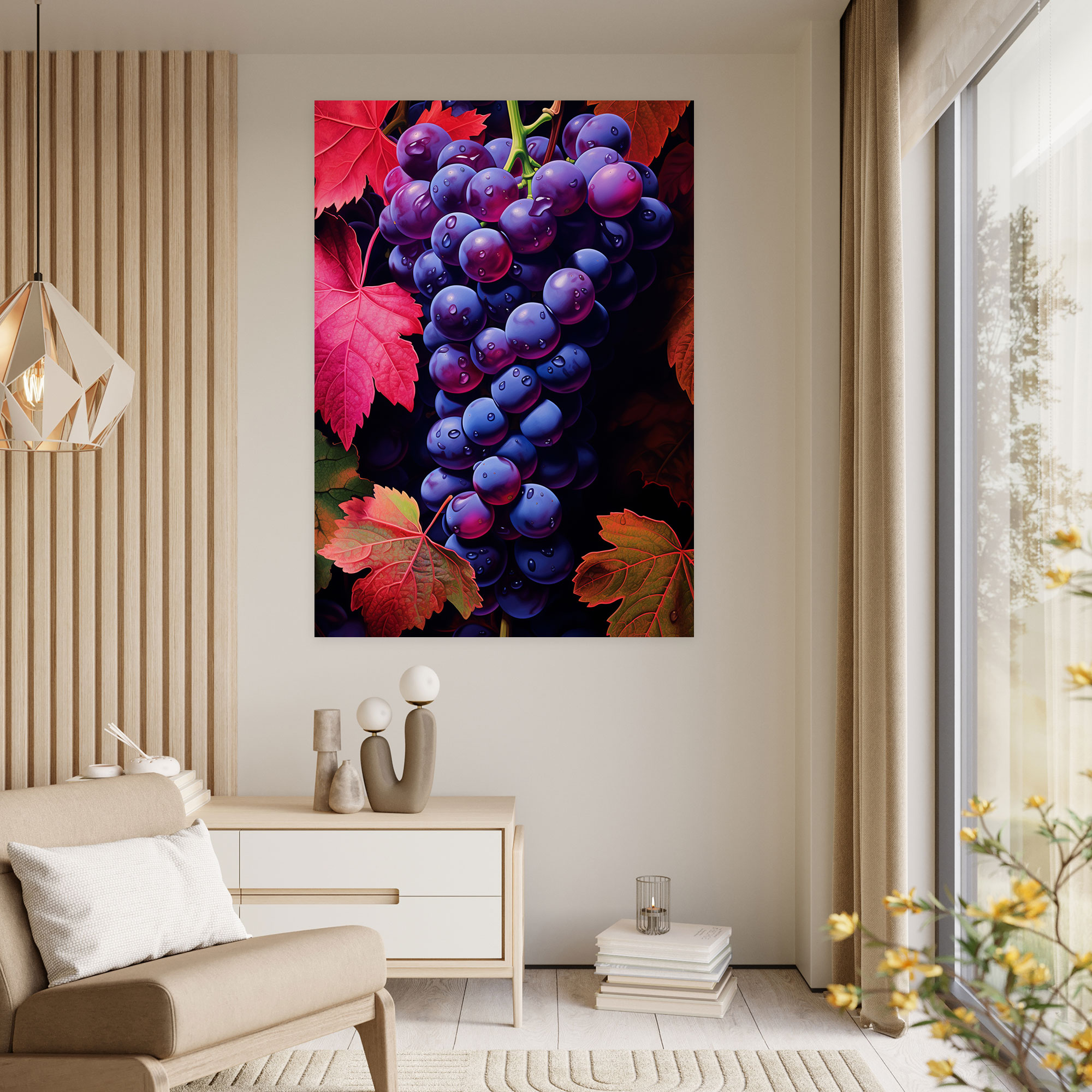 Wine Canvas Print - Wine, Wine Canvas Print, Wine Grapes, Intricate Details
