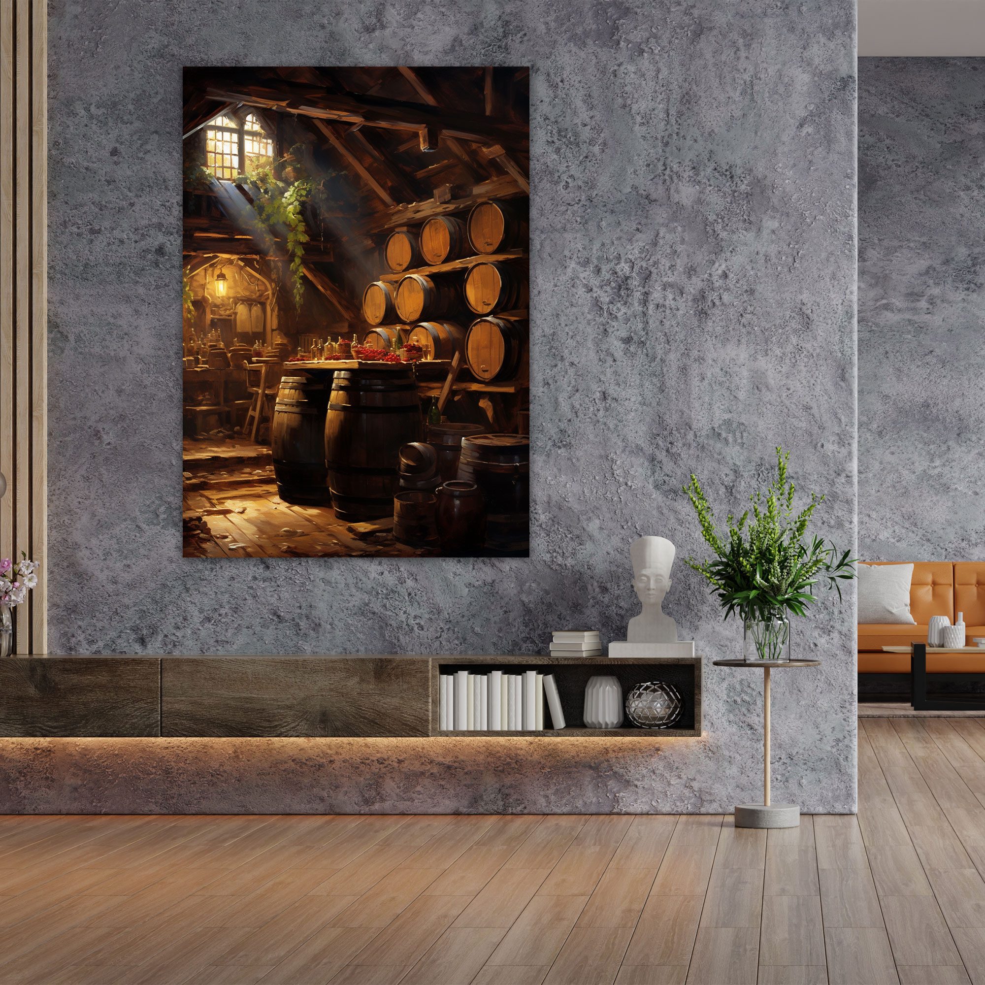 Wine Canvas Print - Wine, Warmth, Dim Lighting, Wall Art