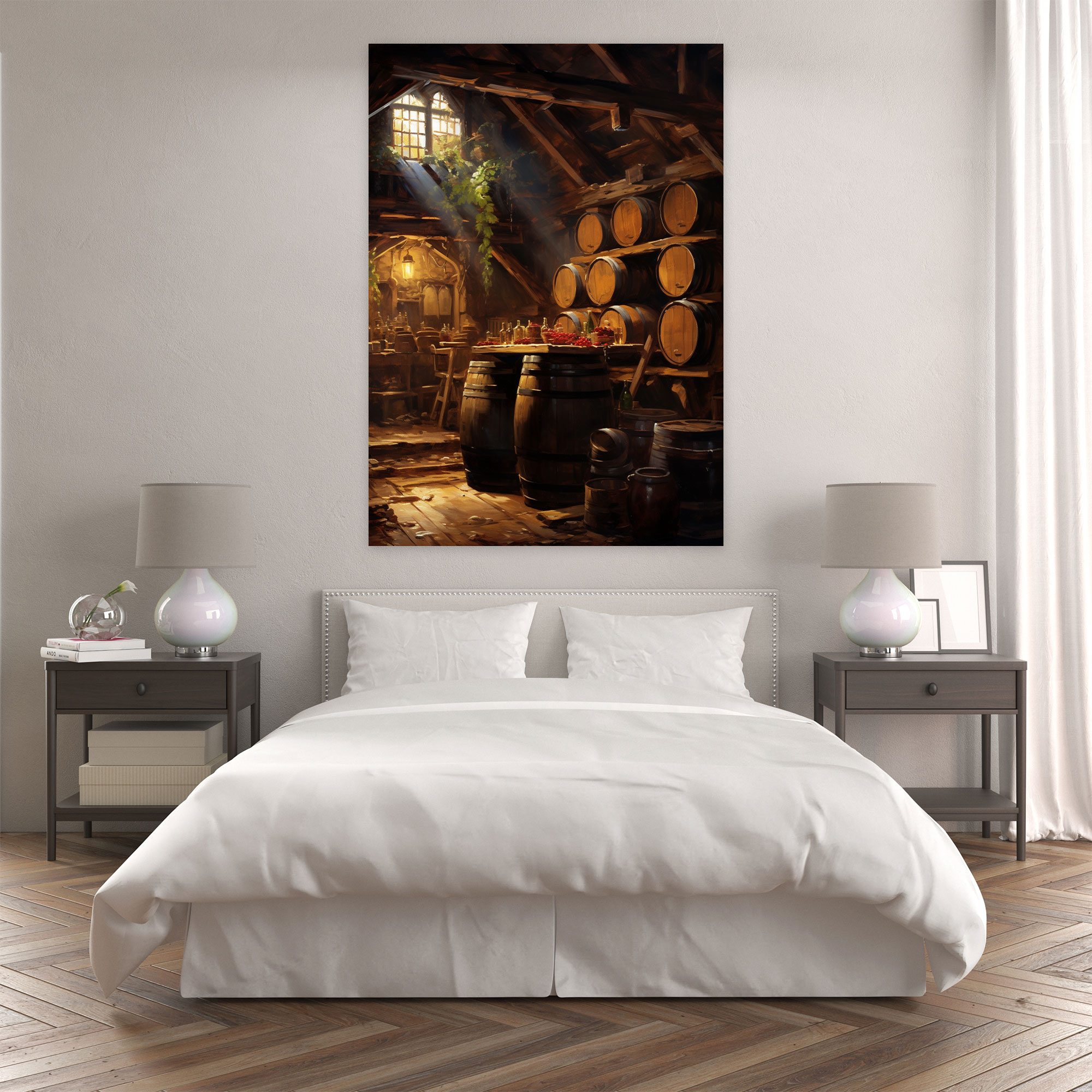 Wine Canvas Print - Wine, Warmth, Dim Lighting, Wall Art