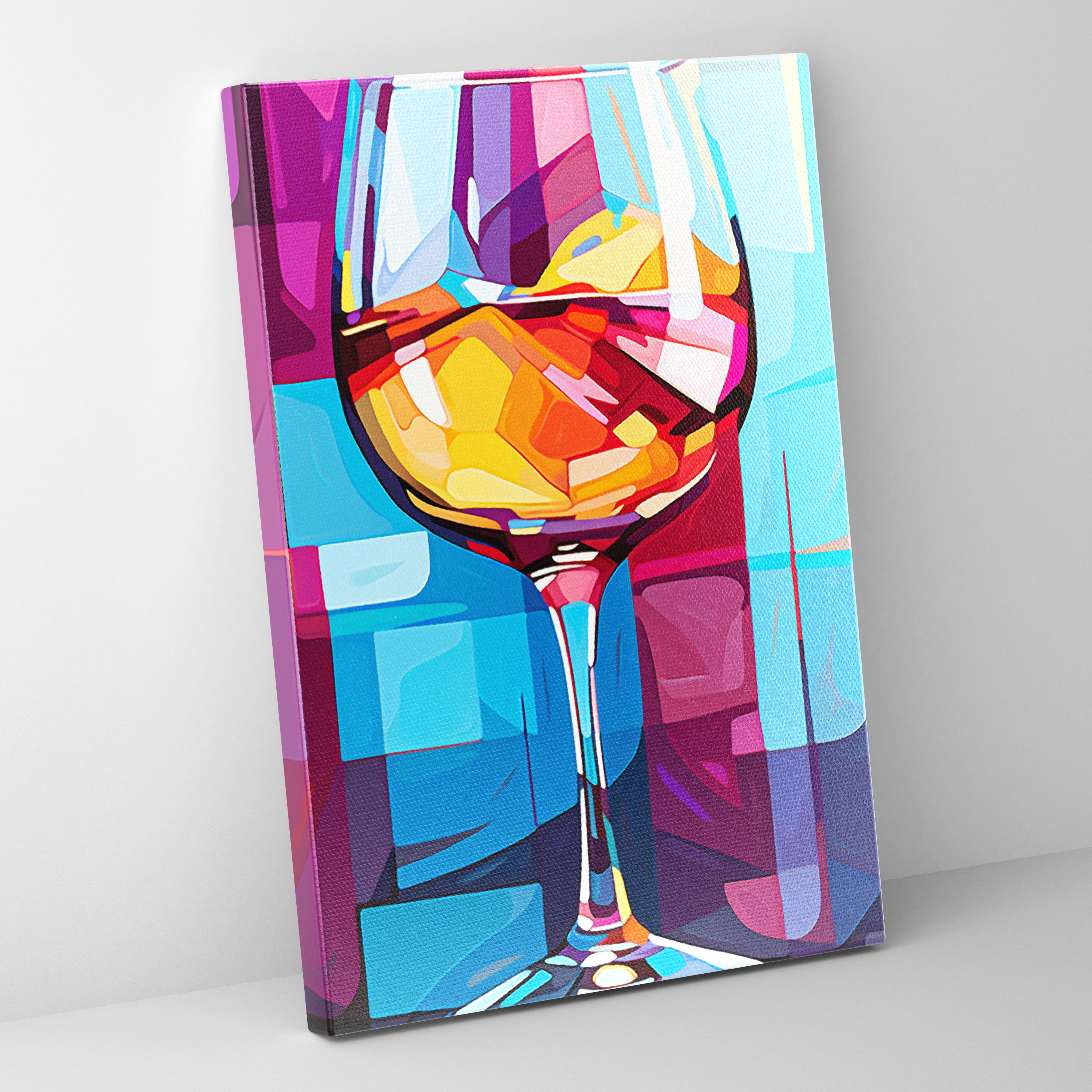Wine Canvas Print - Wine, Wine Canvas Print, Bold Shapes, Canvas